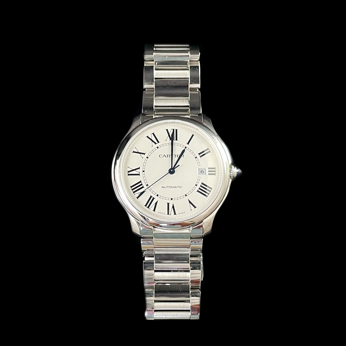Cartier Ronde Must de Cartier Stainless Steel Watch Layed Out.png