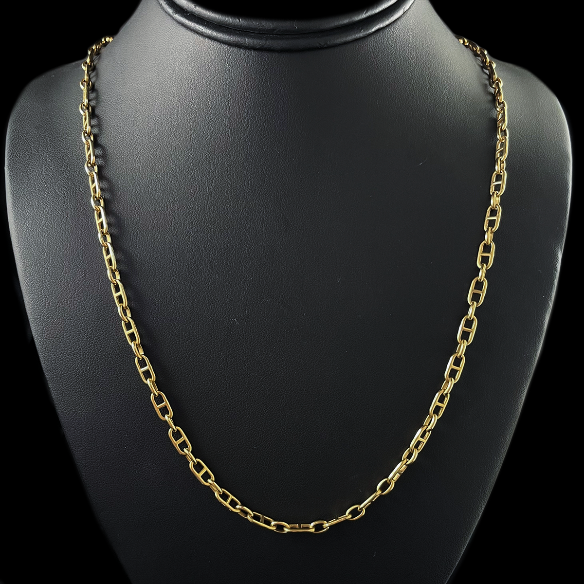 18K Yellow Gold Anchor Chain Necklace
