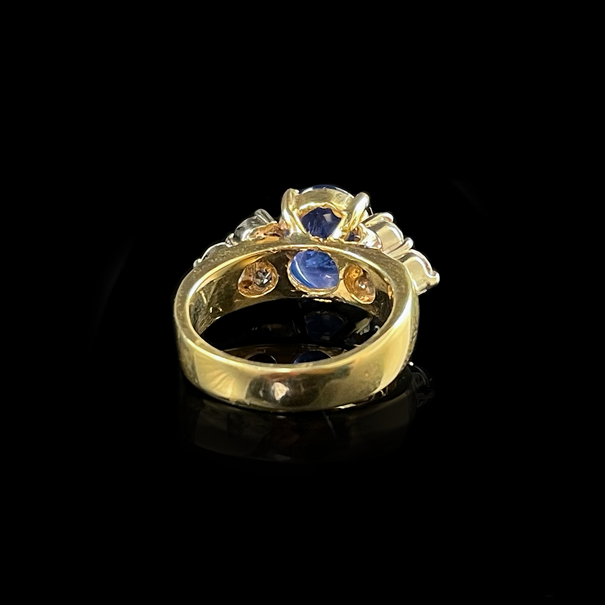 14K Yellow Gold Sapphire and Diamond Ring Back.png