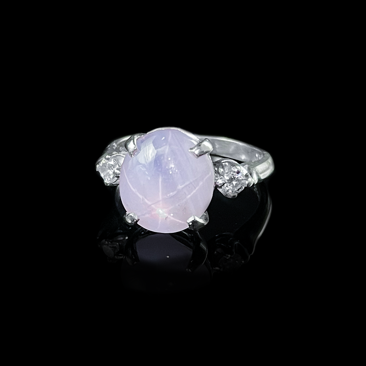 14K White Gold Star Sapphire and Diamond Ring.png