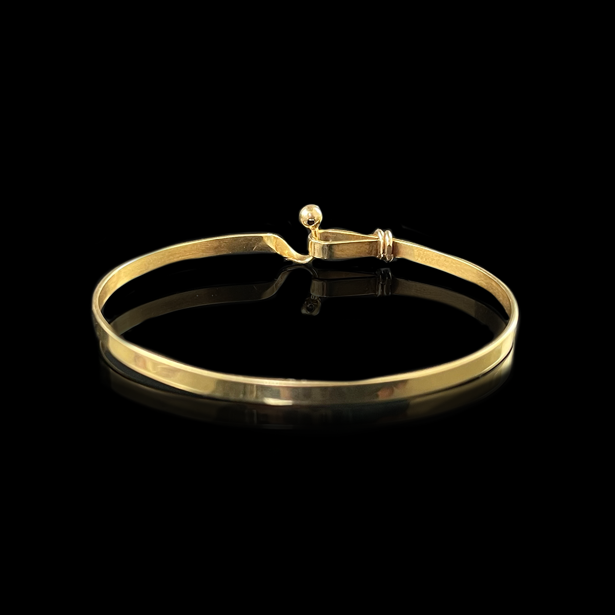 14K Yellow Gold Diamond Thin Wire Bangle Back.png