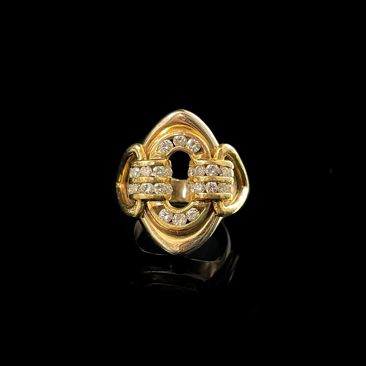14K and 18K Yellow Gold Diamond Ring
