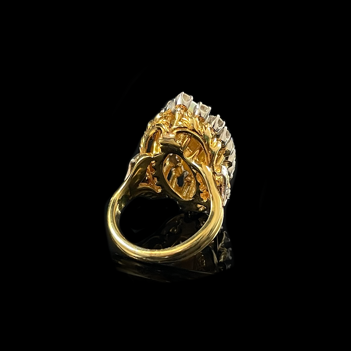 18K Yellow Gold Australian Opal and Diamond Ring Back.png