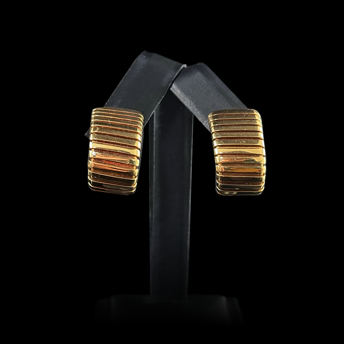 18K Yellow Gold Tubogas Earrings signed Bvlgari