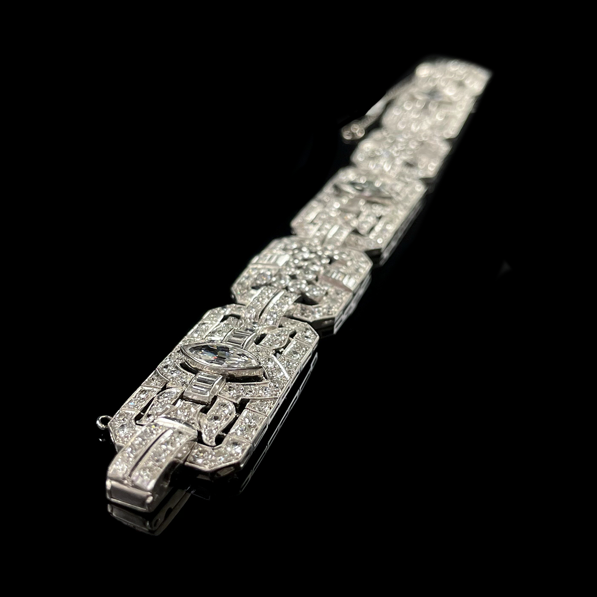 Mid-Century Platinum Mixed-Cut Diamond Bracelet.png