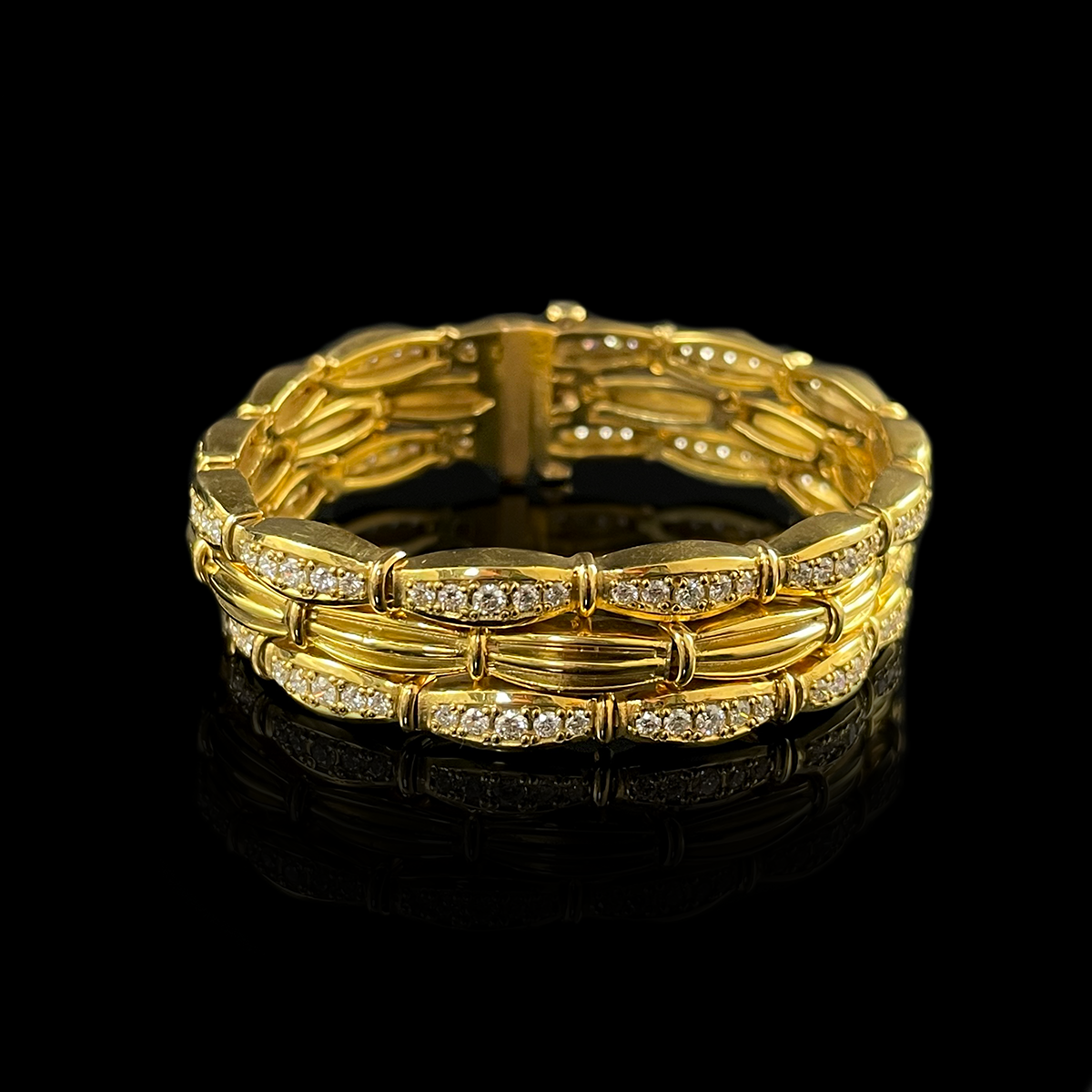 18K Yellow Gold Diamond 3-Strand Bracelet.png