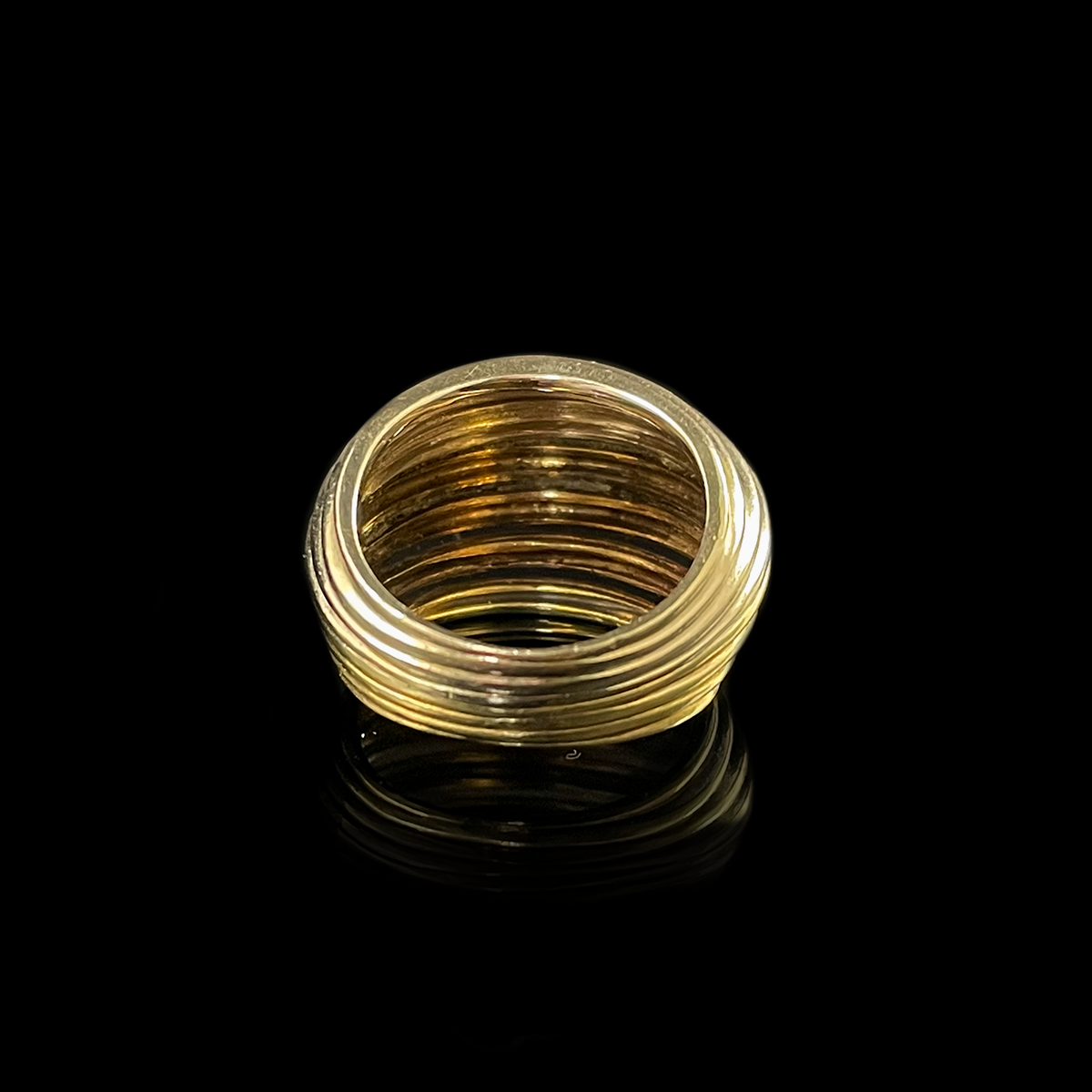 14K Yellow and White Gold Circular Dome Ring Back.png
