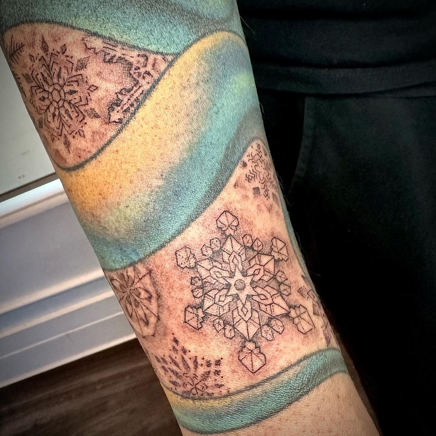 𝚂𝚗𝚘𝚠𝚏𝚕𝚊𝚔𝚎𝚜 ⁂

Lots of teeny tiny unique mandalas drawn from photographs of the incredible geometry of snowflakes!
Gap filler contrasting and complimenting the awesome work of @tattoosbyhannah 

..:..&bull;..:..
Books Open!
✍︎︎ 𝚌𝚘𝚜𝚖𝚒𝚔?