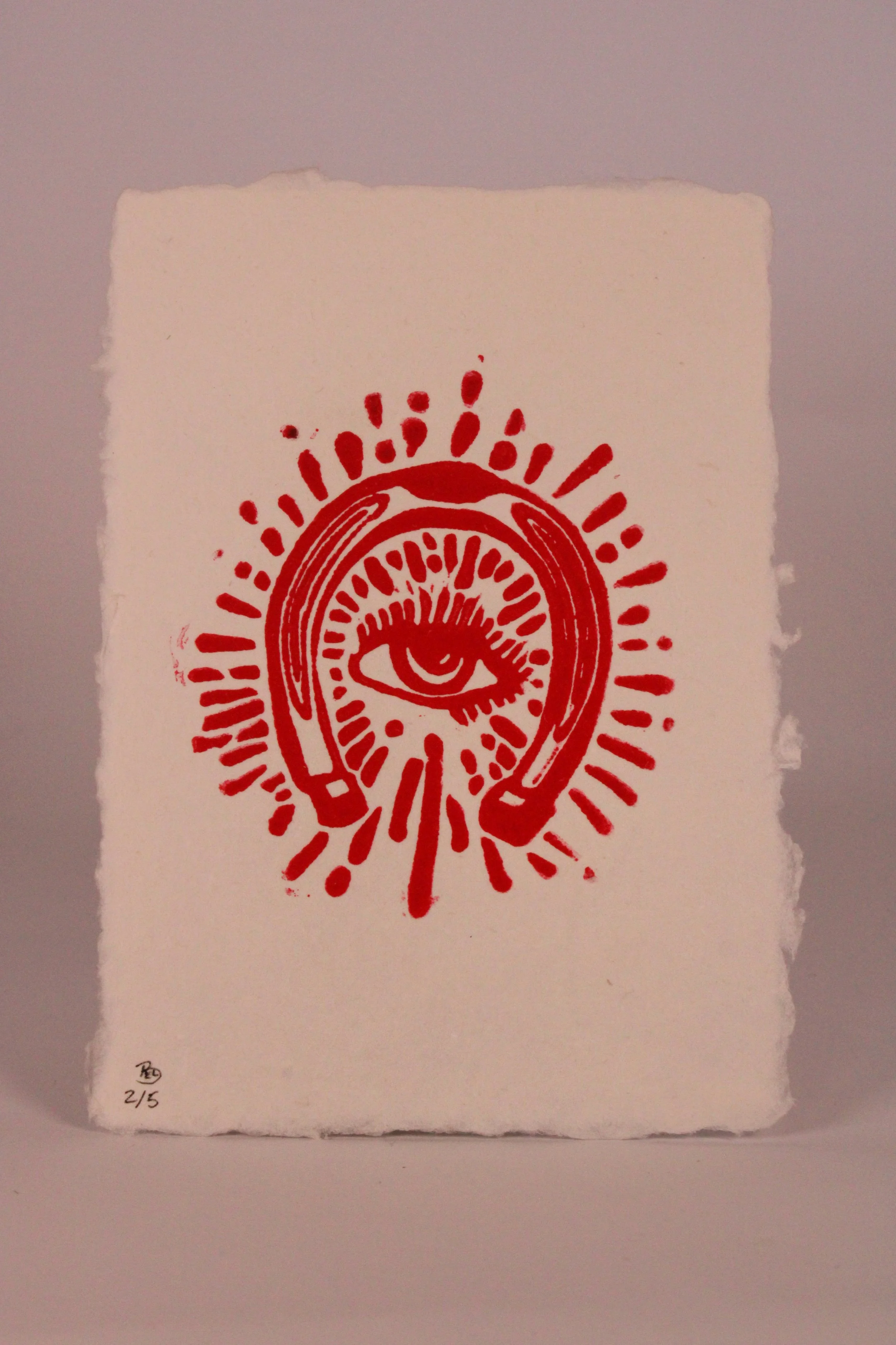 Lucky Horseshoe - White Paper 5x7"