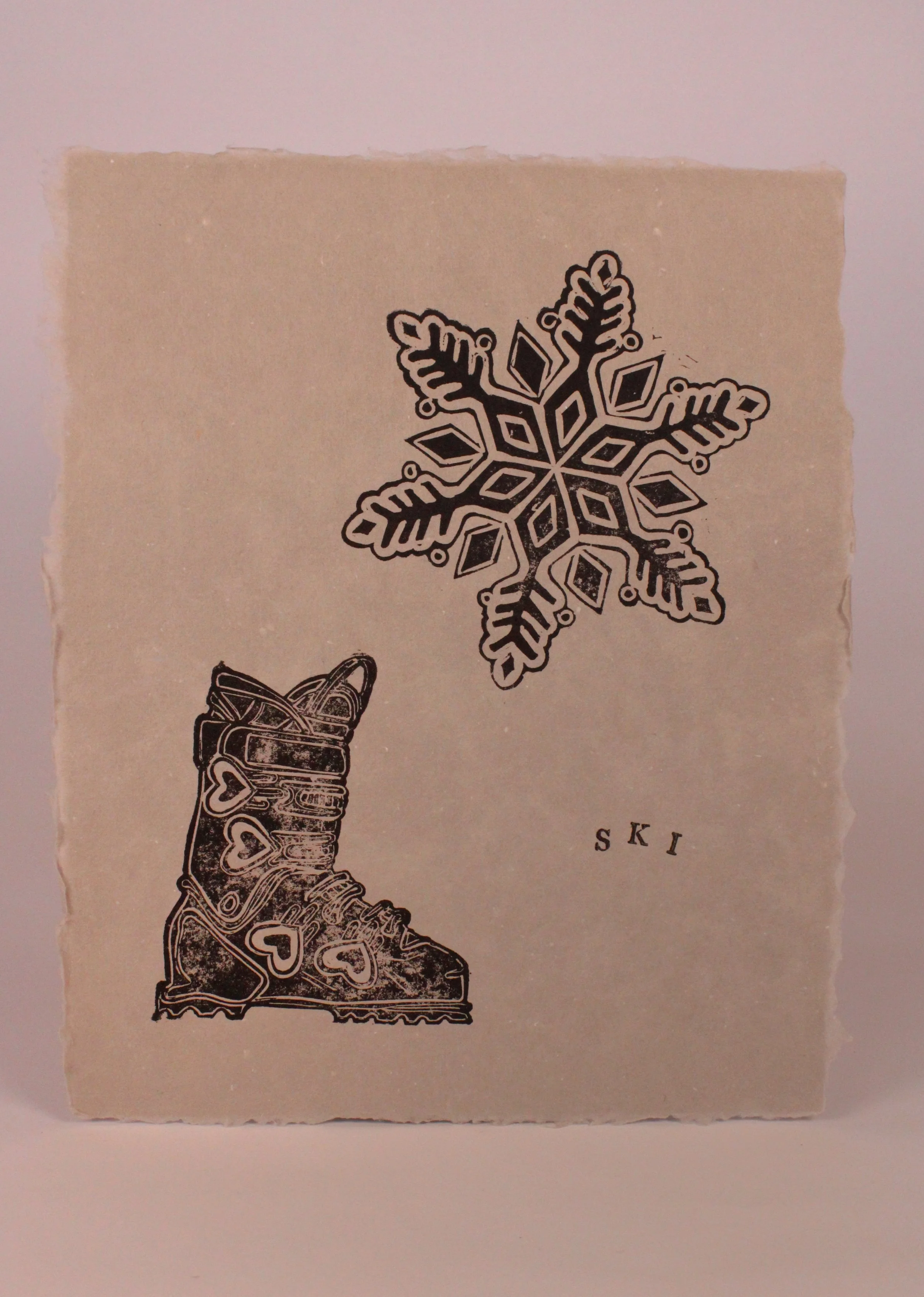 Ski - Grey Paper 9x11"