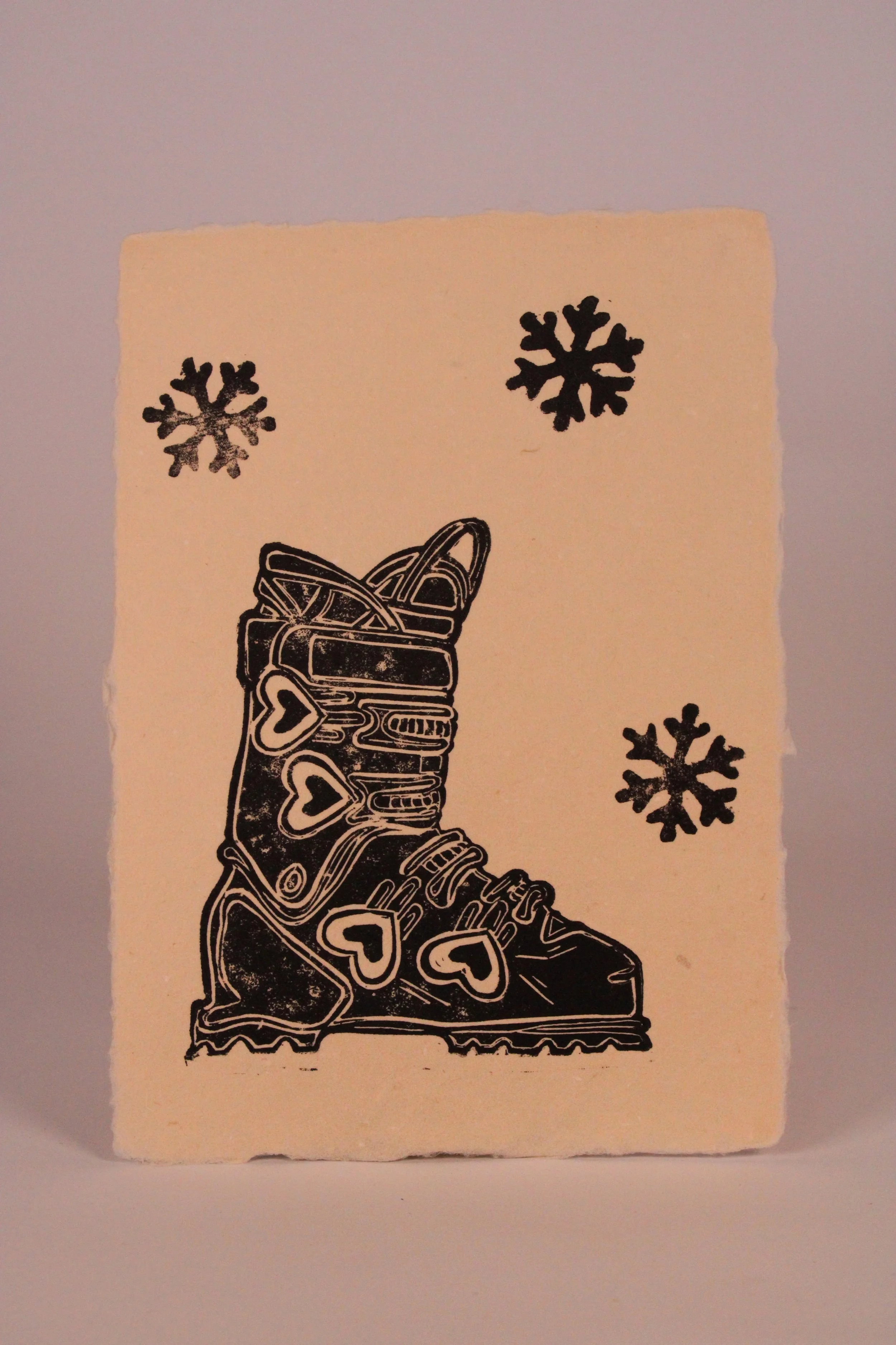 Ski Pow - Tan Paper 5x7"