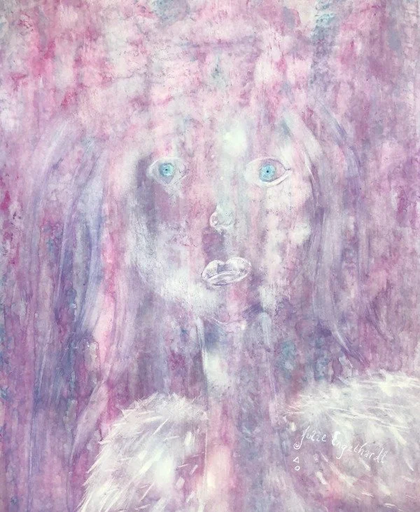 Angelica, 2019. Mixed media on clayboard - 
8" x 10" x 2"