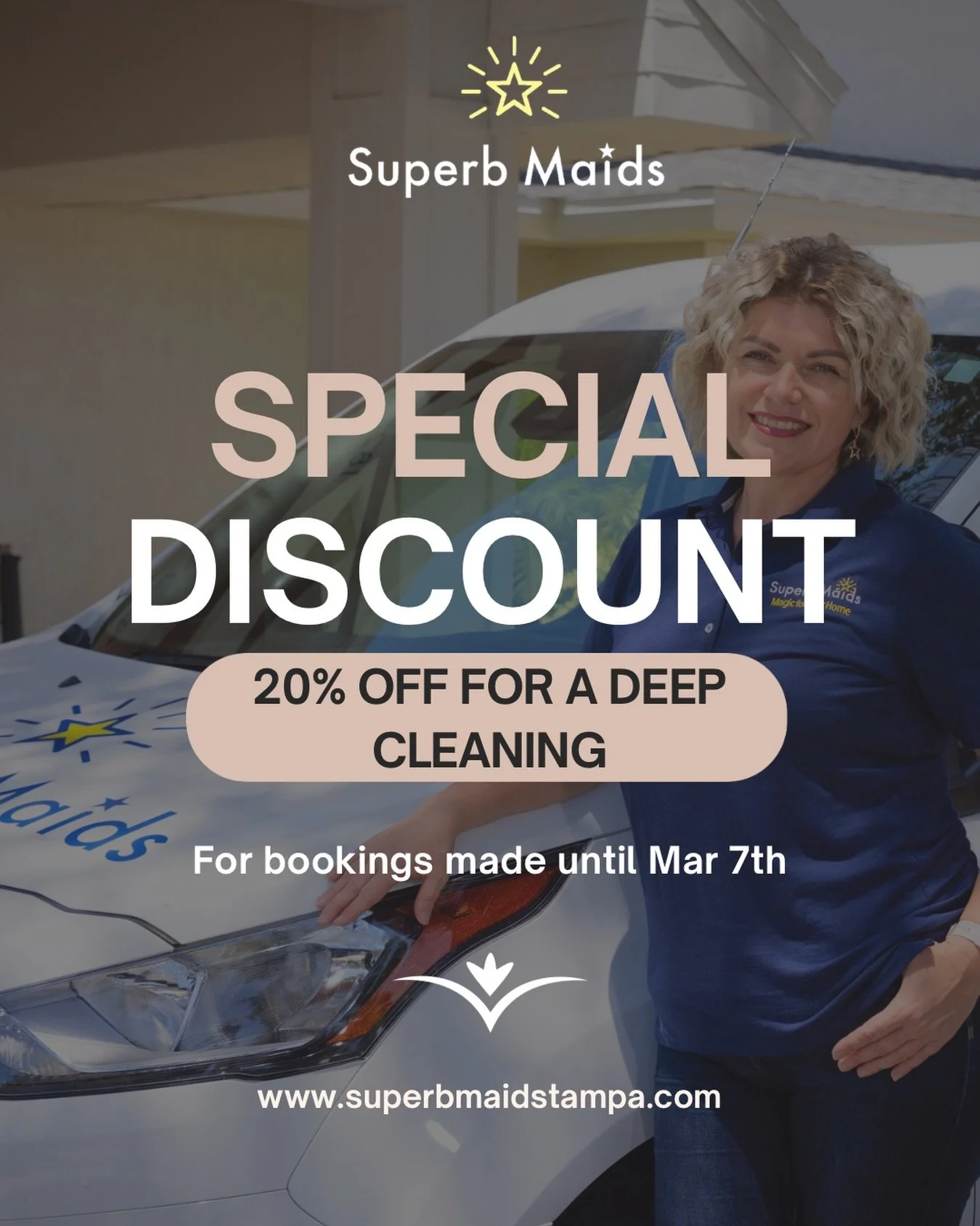 ⚡ FLASH SALE ALERT ⚡

We&rsquo;re making your first deep cleaning even more irresistible!

✨ 20% OFF Deep Cleaning for ALL new clients ✨

Experience the difference of a truly thorough, professional clean - no shortcuts, just spotless results and atte