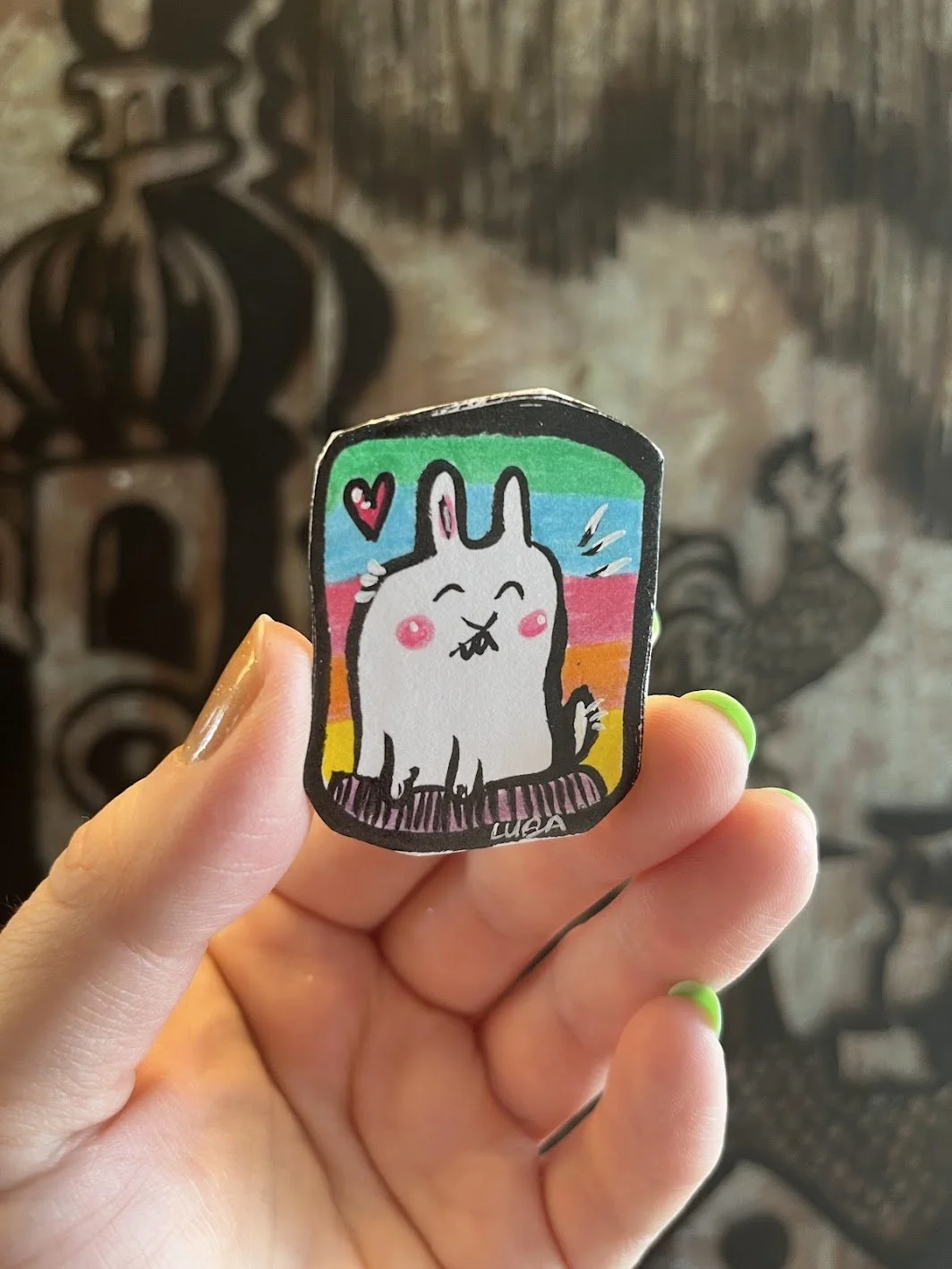 Rainbow Bunny Magnet