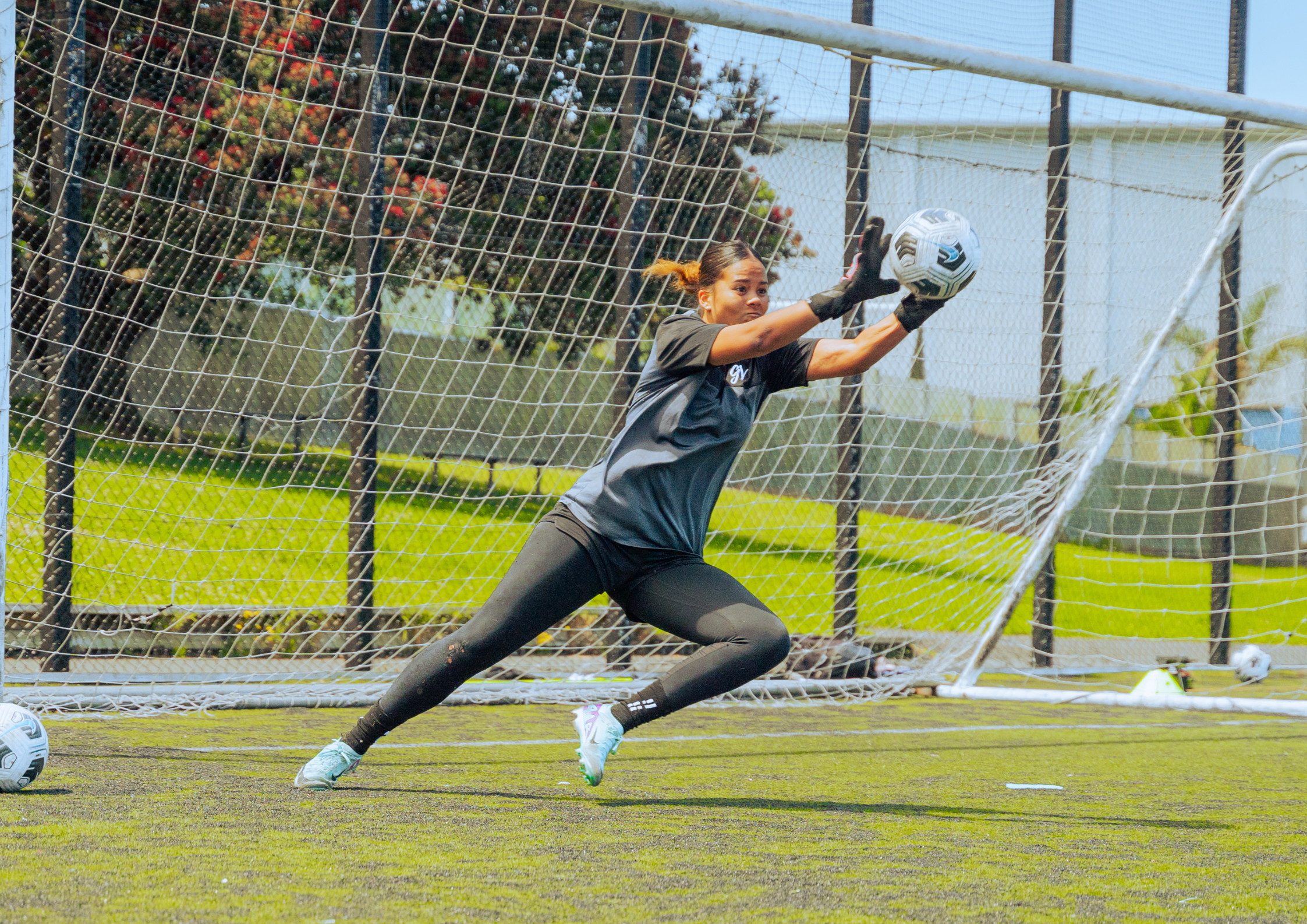 goalkeeper catching diving save