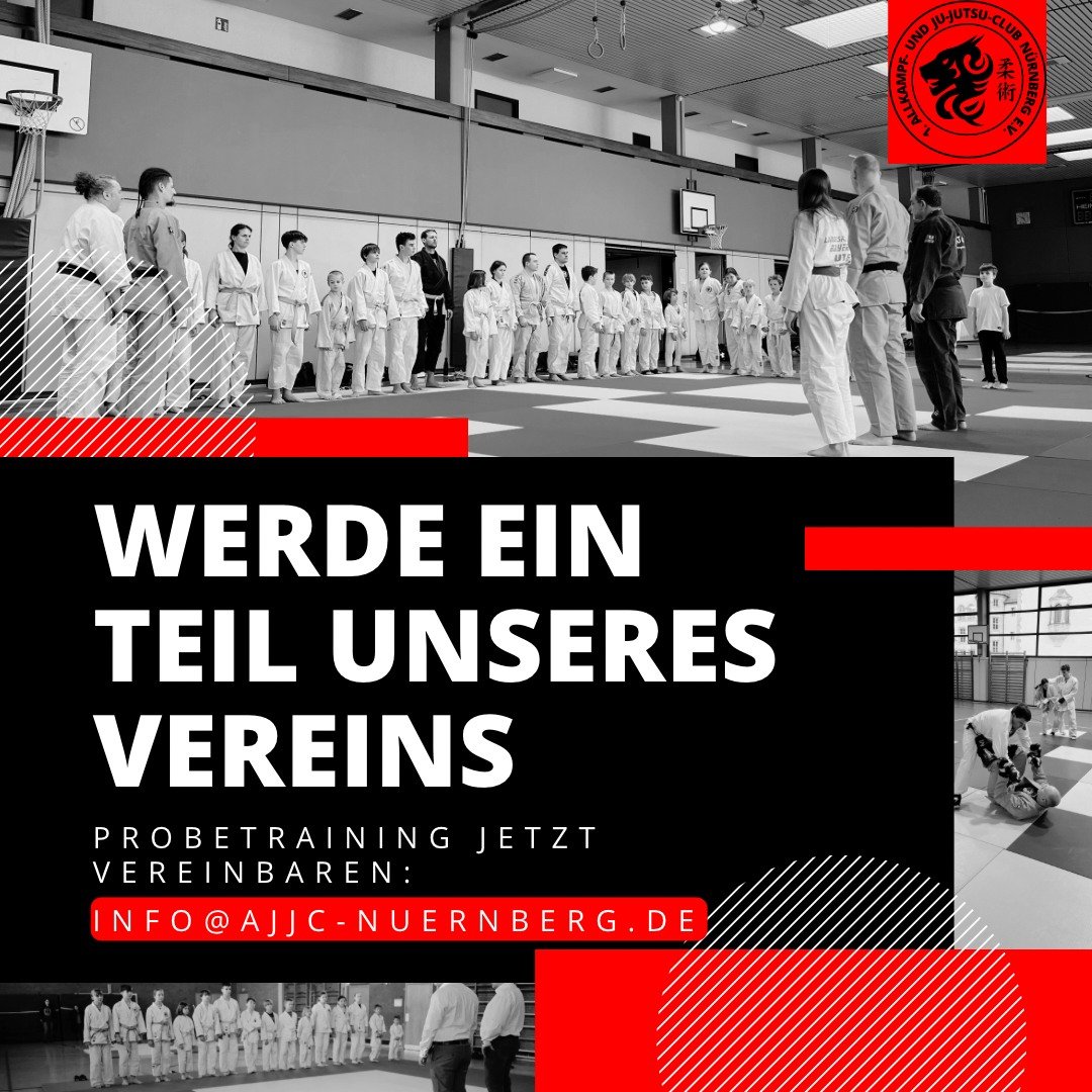 Komm vorbei und werde Teil unseres Vereins. Als gemeinn&uuml;tziger Kampfsportverein steht bei uns das Miteinander im Vordergrund. Wir schulen unsere Kinder und Erwachsenen in den Bereichen JuJutsu, Selbstverteidigung, Allkampf und Fighting. 

#ajjc 