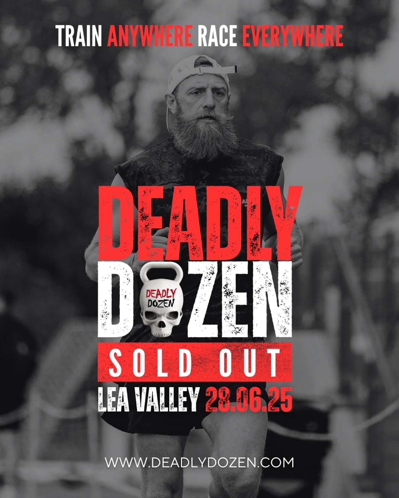 The countdown is on. 🚨

Just over a week until the SOLD OUT race at Lea Valley Athletics Track on 28.06.25.💀

8 days to go and we can&rsquo;t wait to see you guys on the start line. 😎

#deadlydozen #fitnessracing #fitness #trainanywhereraceeverywh