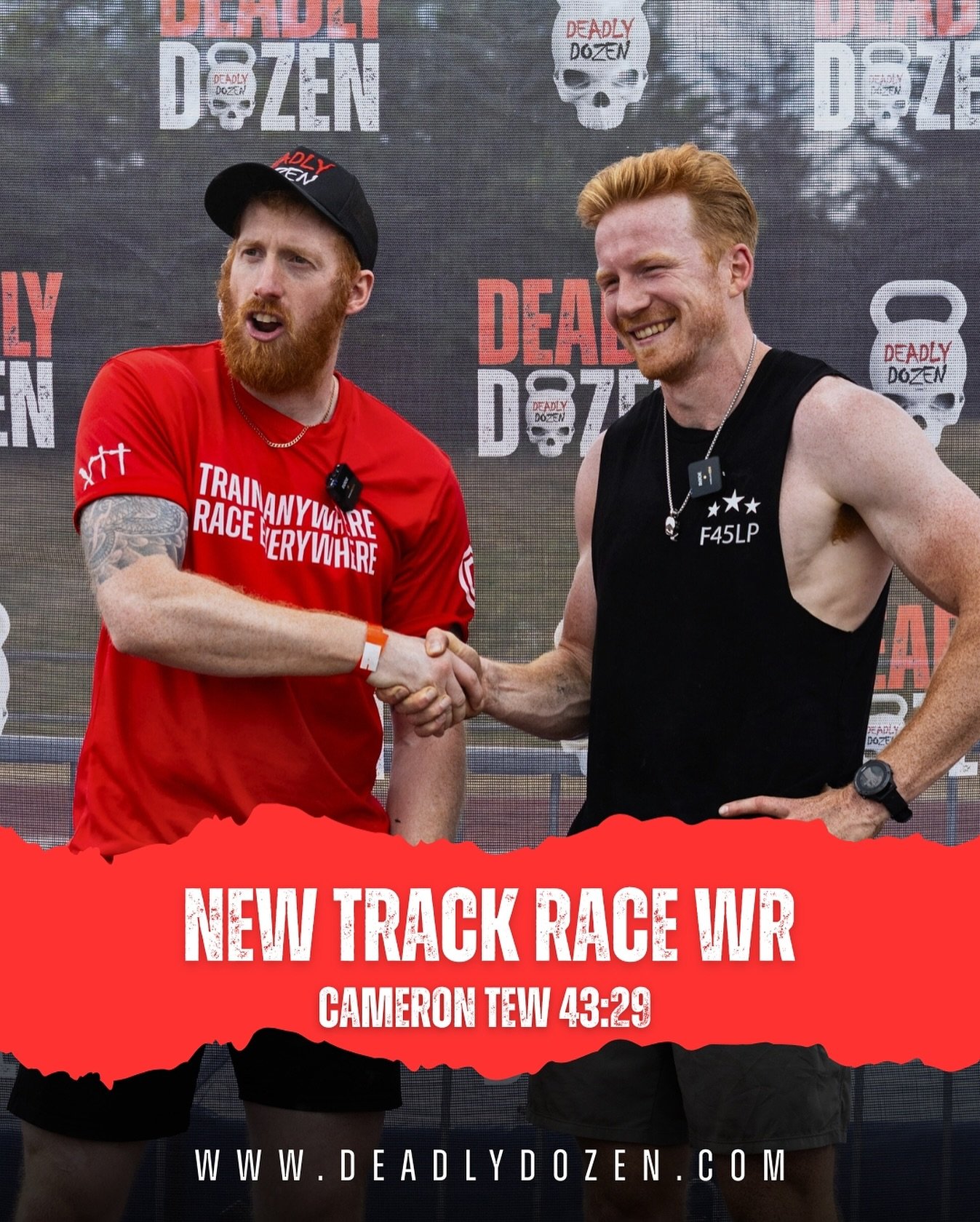 NEW DEADLY DOZEN TRACK WORLD RECORD 🚨

Cameron Tew just blazed through with a 43:29 &mdash; absolutely flying! 🔥🔥
.
Records are made to be broken&hellip;. Anyone taking this on??
.
#DeadlyDozen #TrackRecord #CameronTew #SpeedLegend #Who&rsquo;sNex