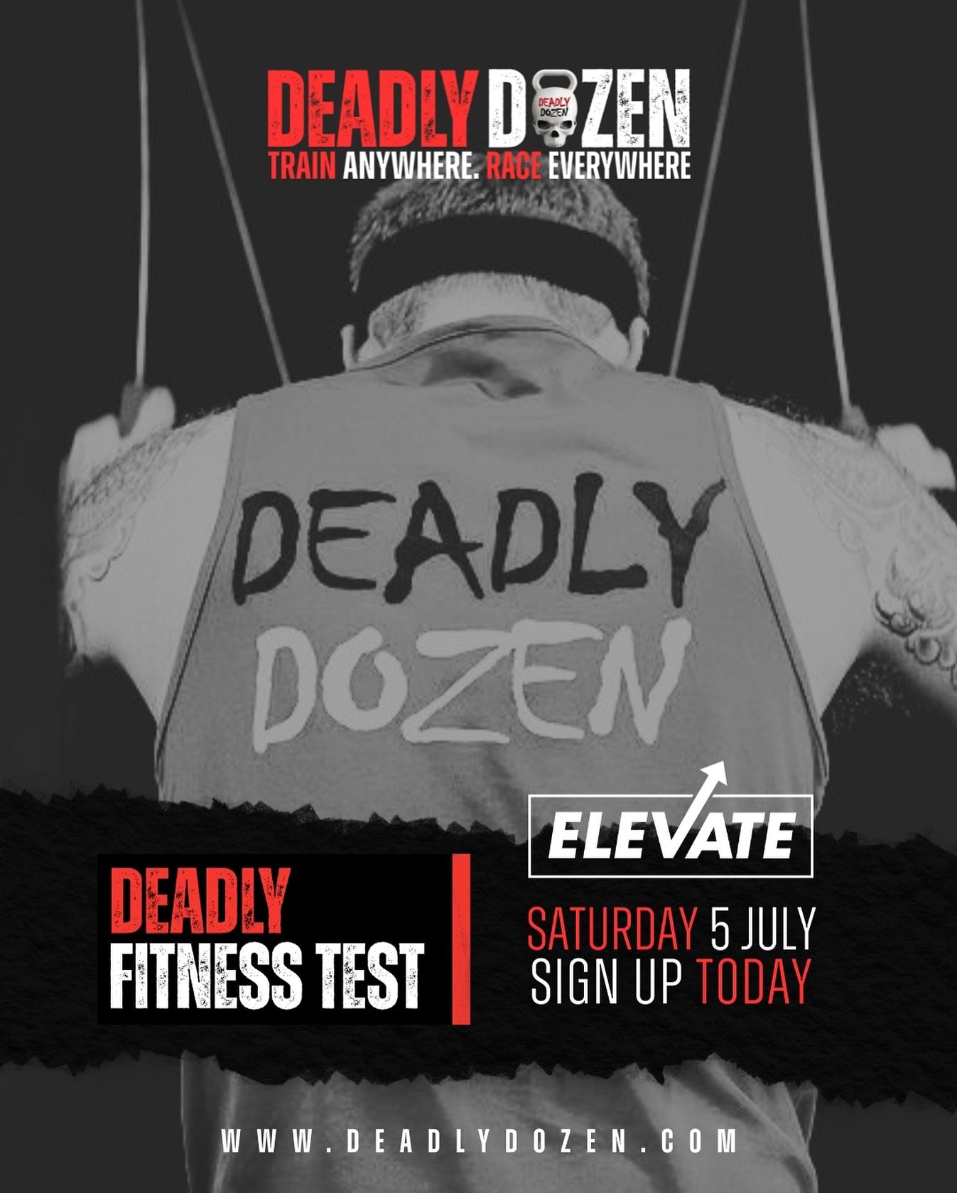 The Deadly Dozen Gym Tour continues 💀
.
Join us at @elevategympreston for the second instalment in the Gym Tour Series where Deadly Dozen founder @jason.curtis.official will be taking on over 30 gym members in the Deadly Fitness Test.
.
📍Elevate Gy