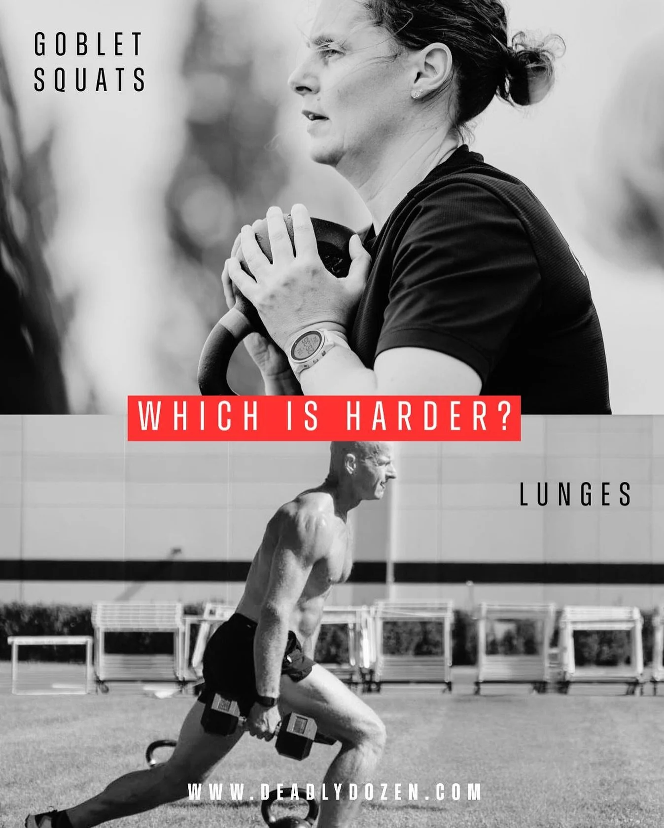 Goblet Squats vs Lunges

Both moves hit your legs and glutes hard, but in different ways:
🏋️&zwj;♀️ Goblet Squats build power and core stability.
🏃&zwj;♂️ Lunges challenge balance, coordination, and single-leg strength.

So, which one leaves you sh