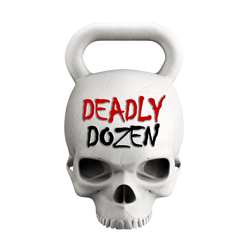 Mori Skull bell Deadly Dozen Fitness race logo