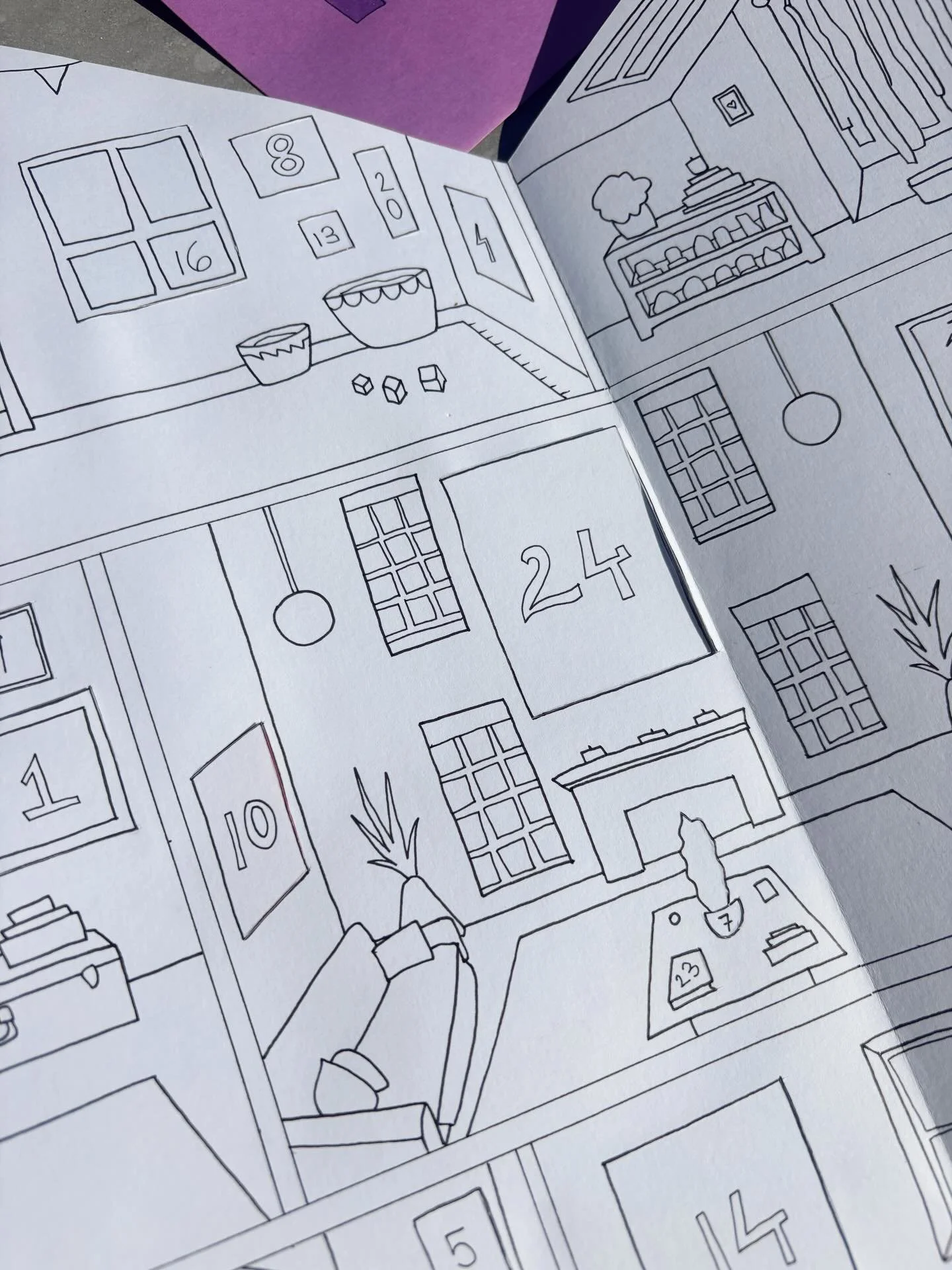 A custom baby advent calendar for @faithfairlie 🍼🩵 For the 24 days leading up to her due date she&rsquo;ll have a little window to open. They reveal color, photos, and special bits of her life &mdash; hopefully it distracts her from the lead up a b