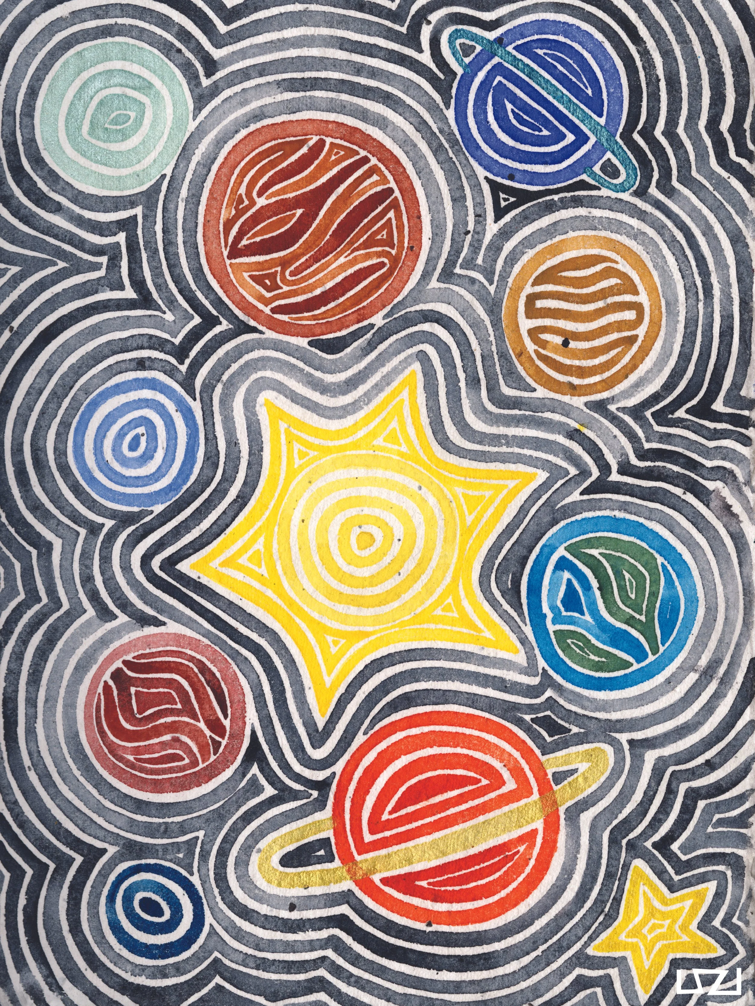Galaxy Zen Doodle Print