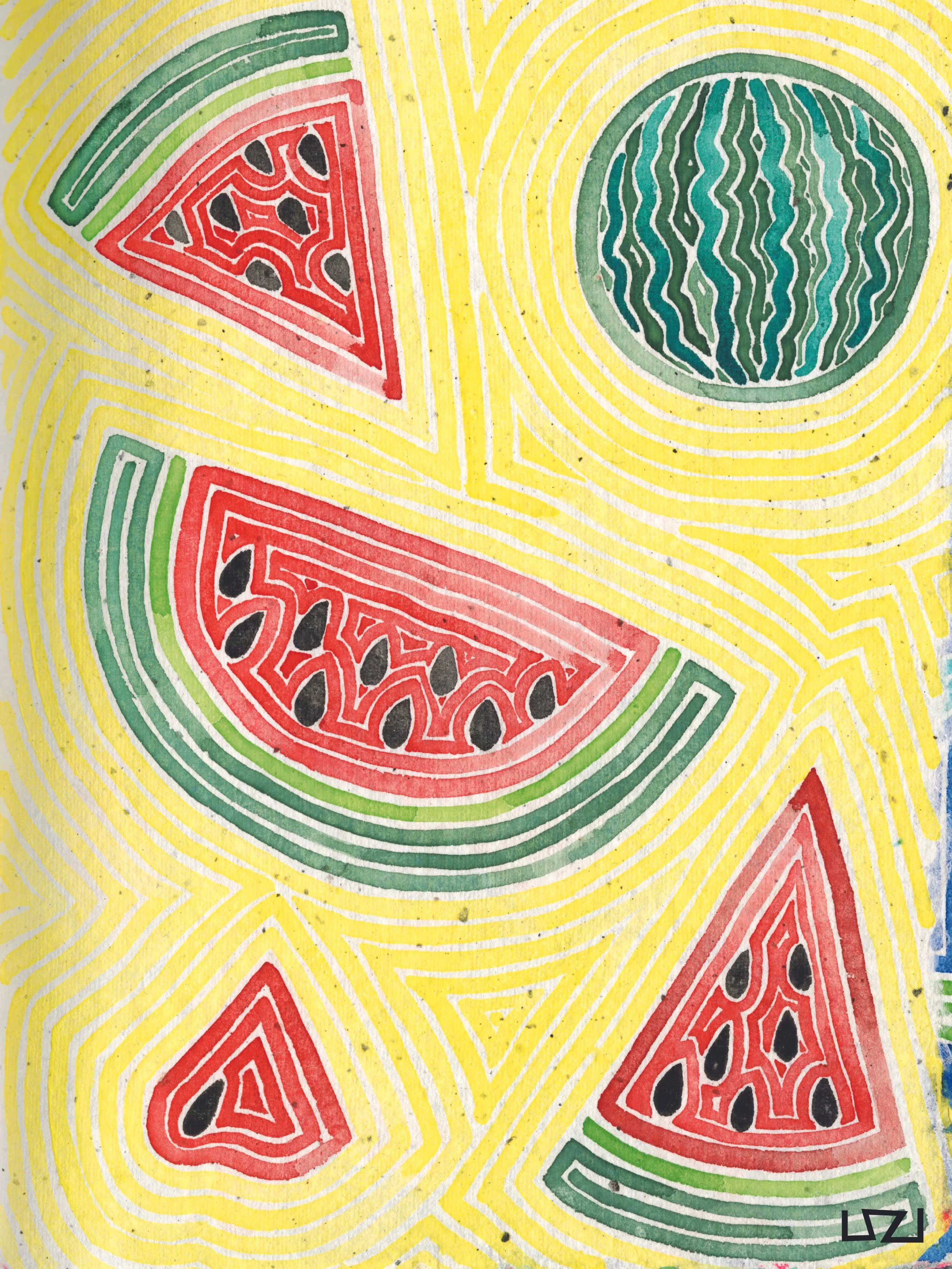 Watermelon Zen Doodle Print