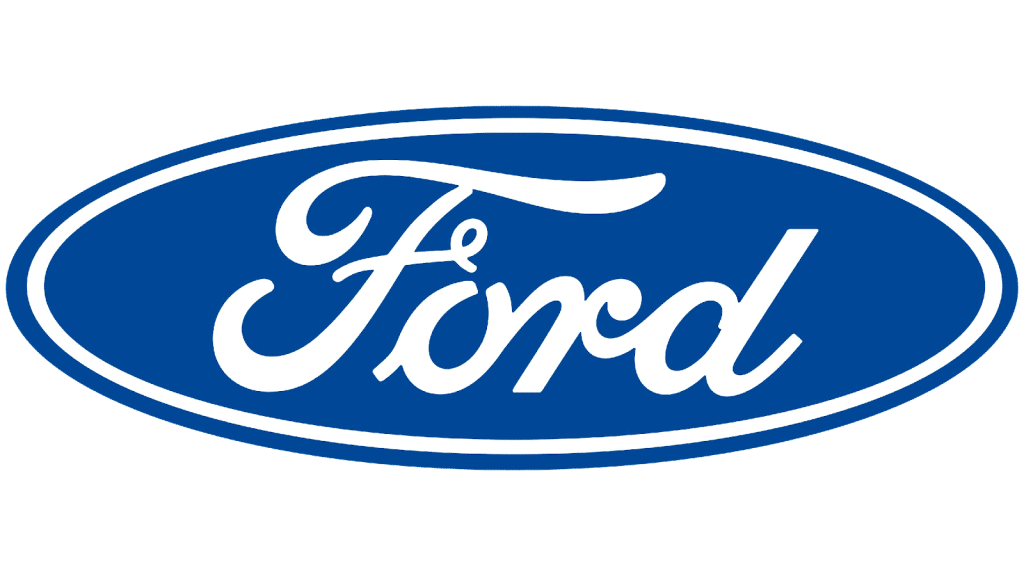 Ford logo with blue oval background and white text.
