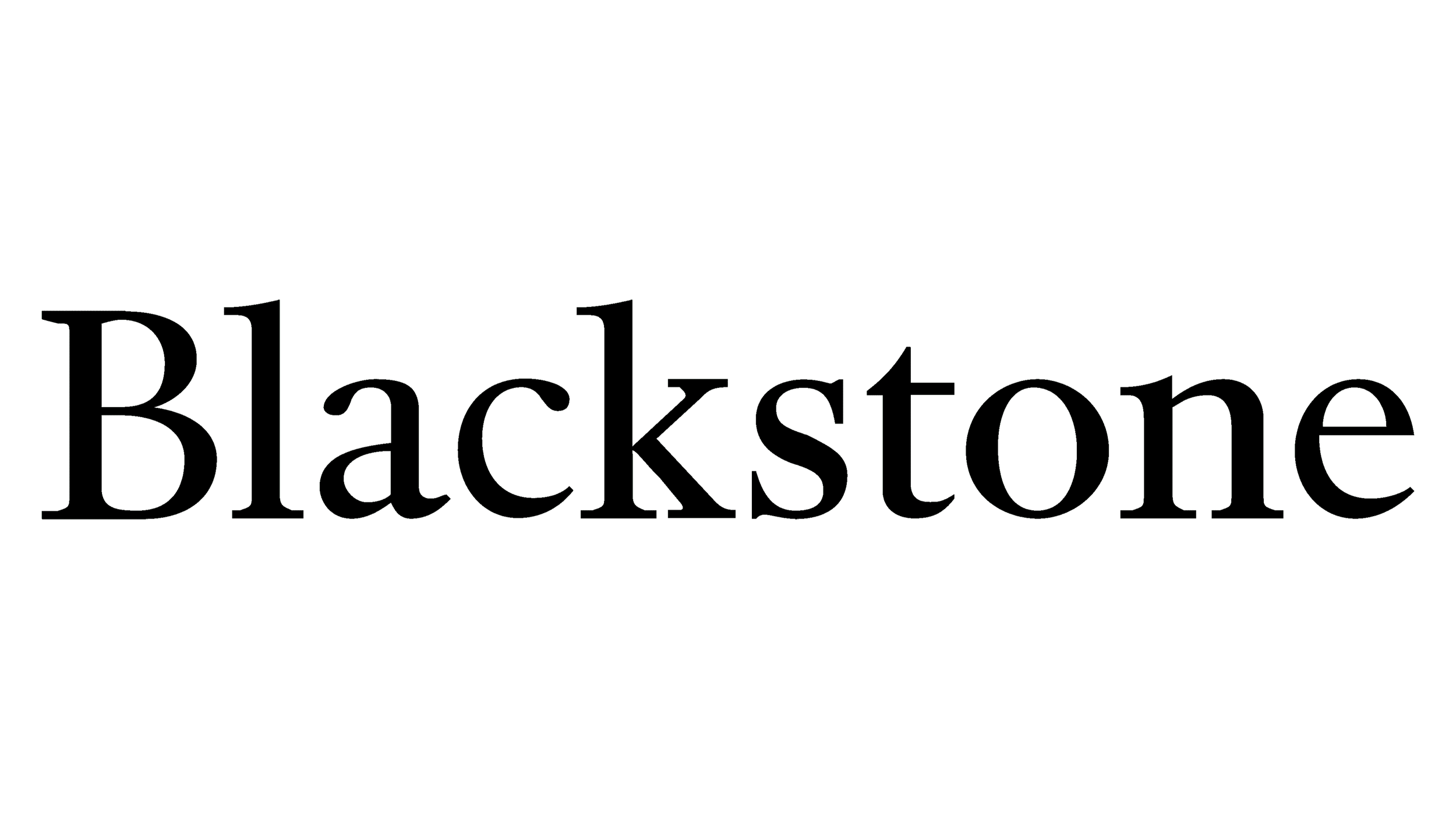 Blackstone logo in black outlined text on a white background