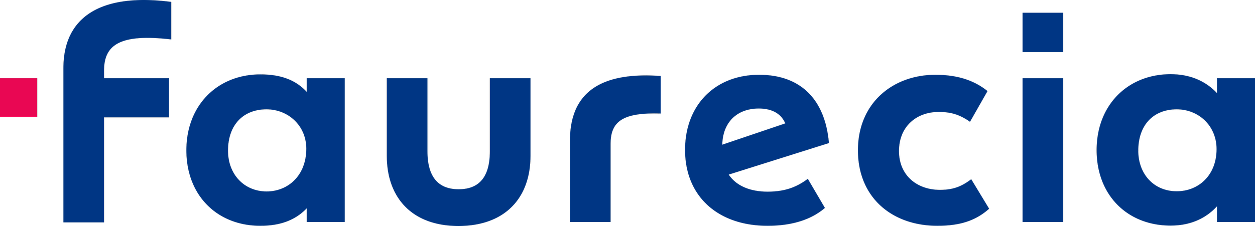 Fauquier logo with large blue text and a small pink square on the left side.