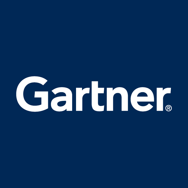 Gartner logo on a dark blue background.