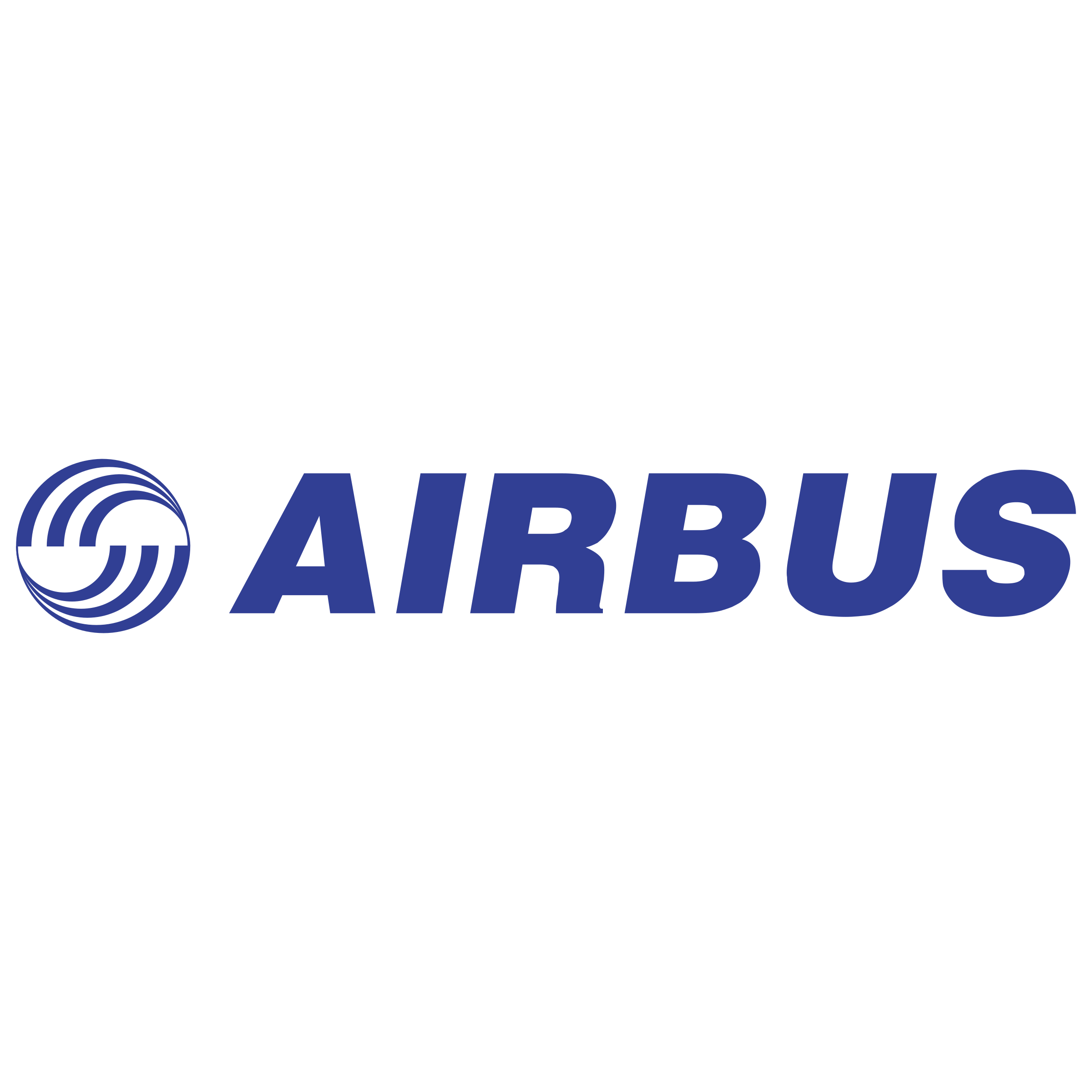 Airbus logo in blue on a white background.