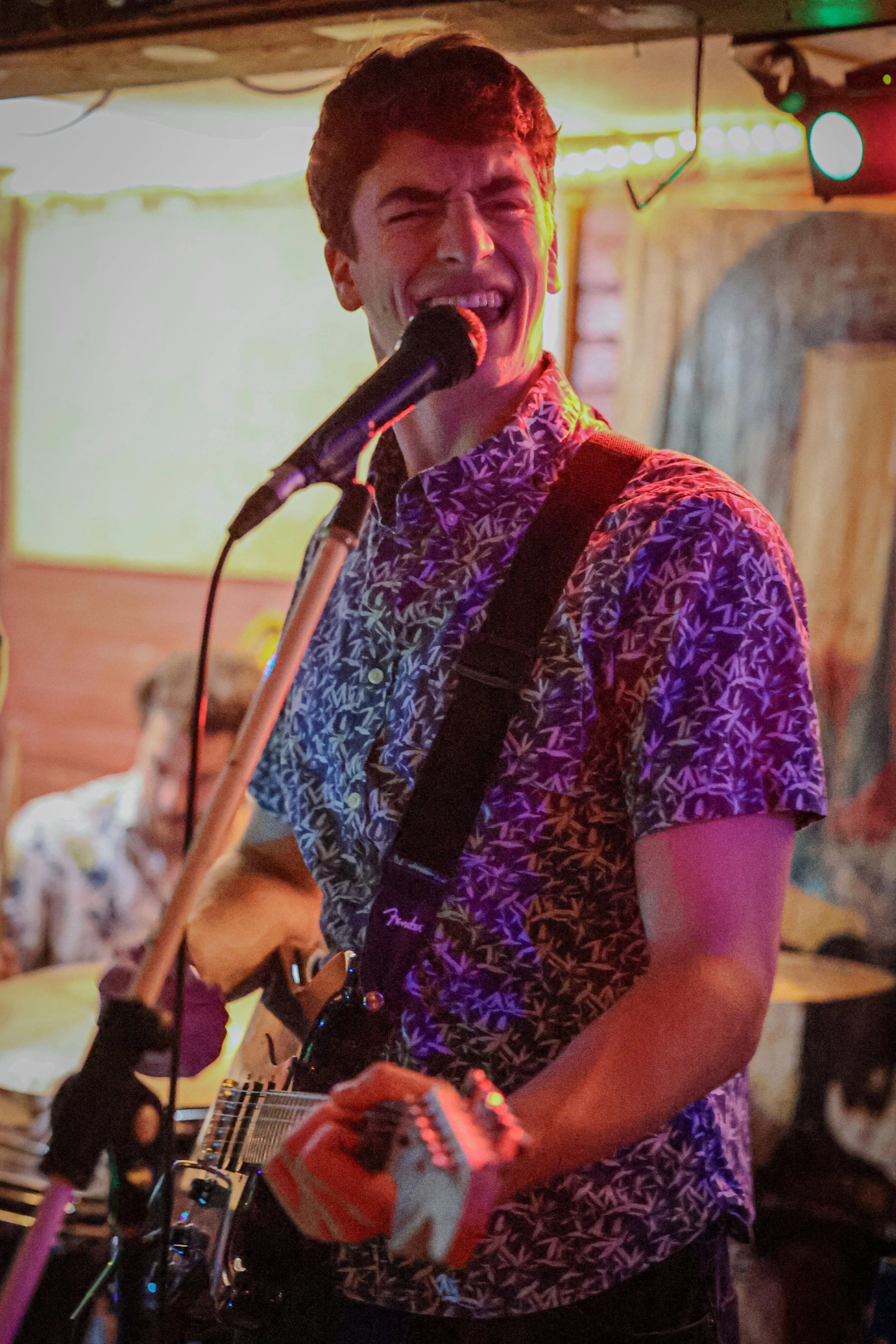 Dan Novick sings while playing the bass. (Luke Kaiser)