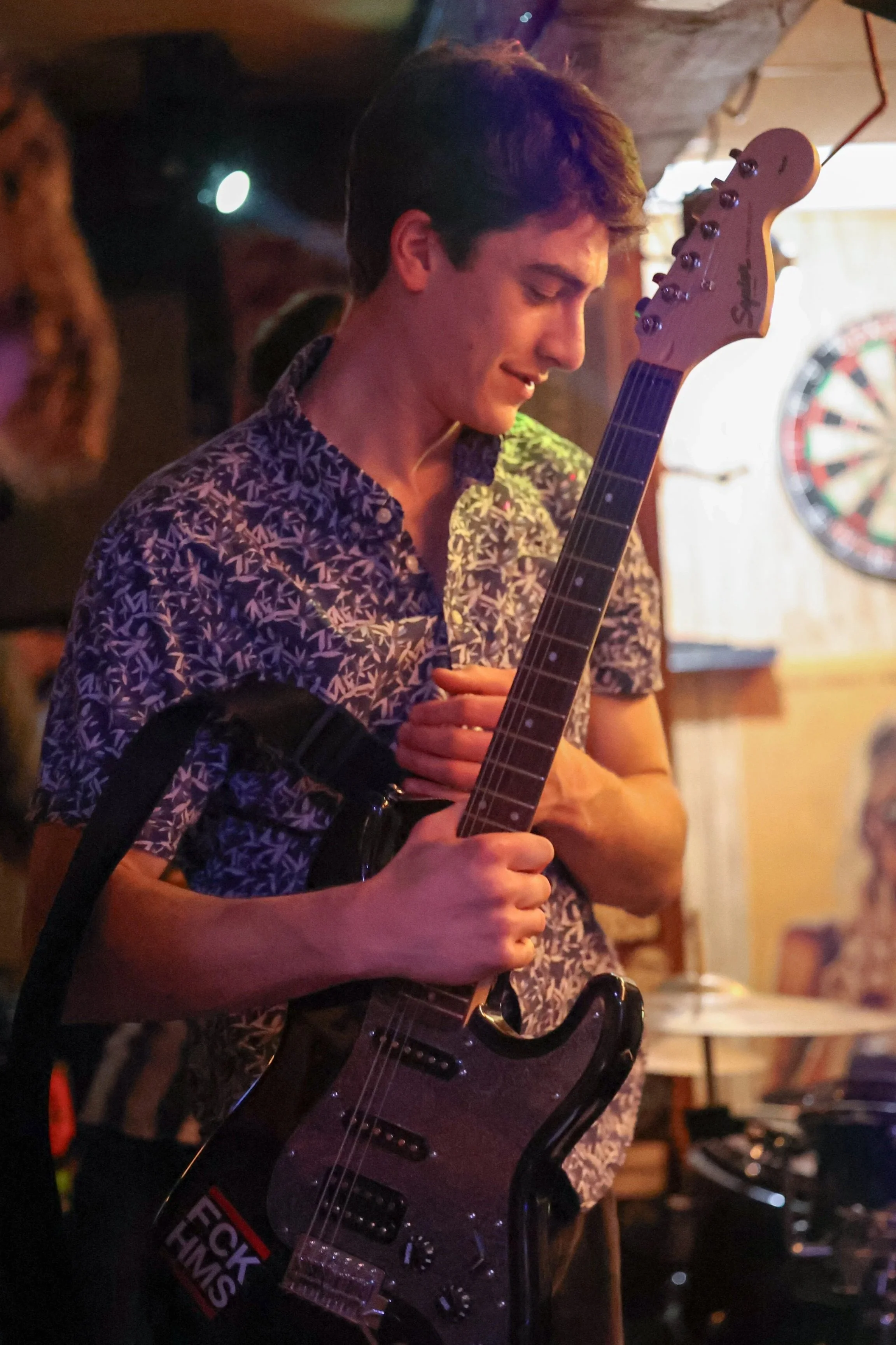 Dan Novick takes his bass off to take on lead vocals for a song. (Luke Kaiser)