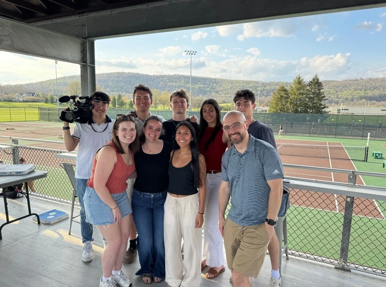 Luke Kaiser & his sports journalism class.