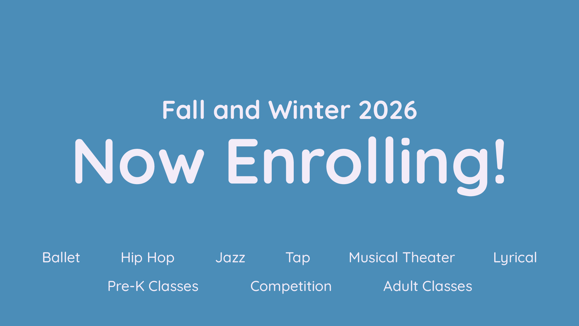 Now Enrolling for 2026
