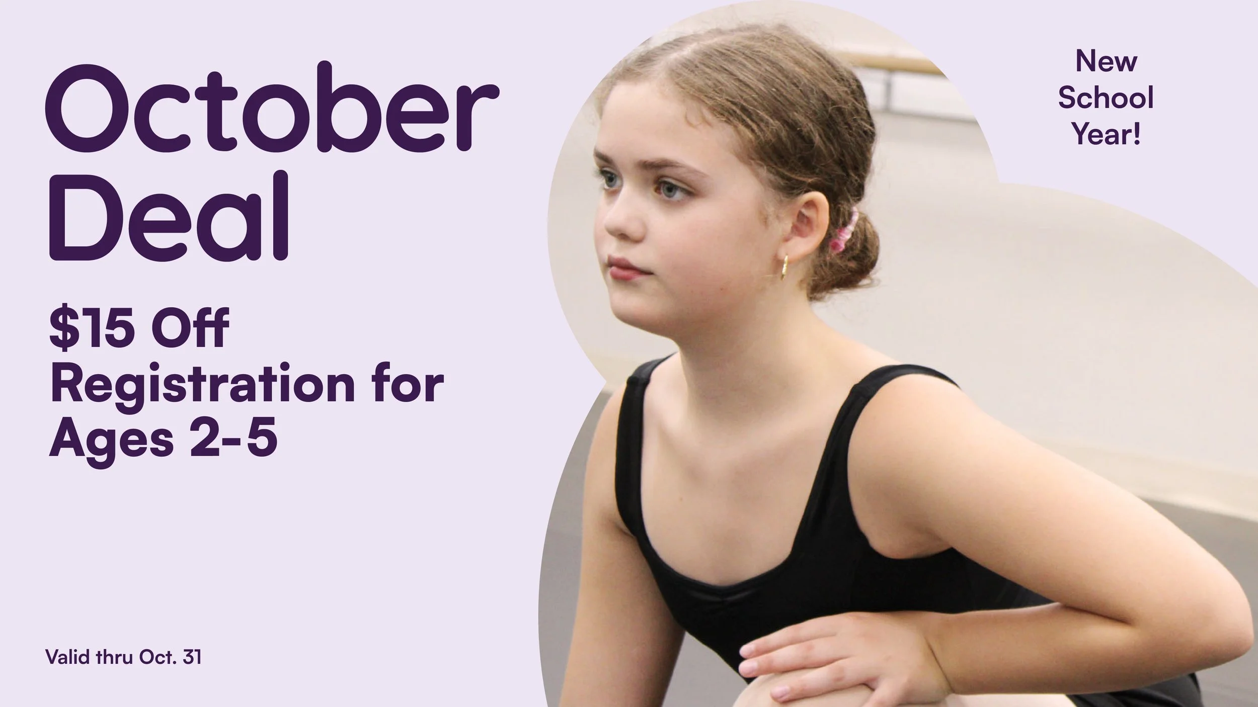 $15 Off Registration for Ages 2.5 to 5
