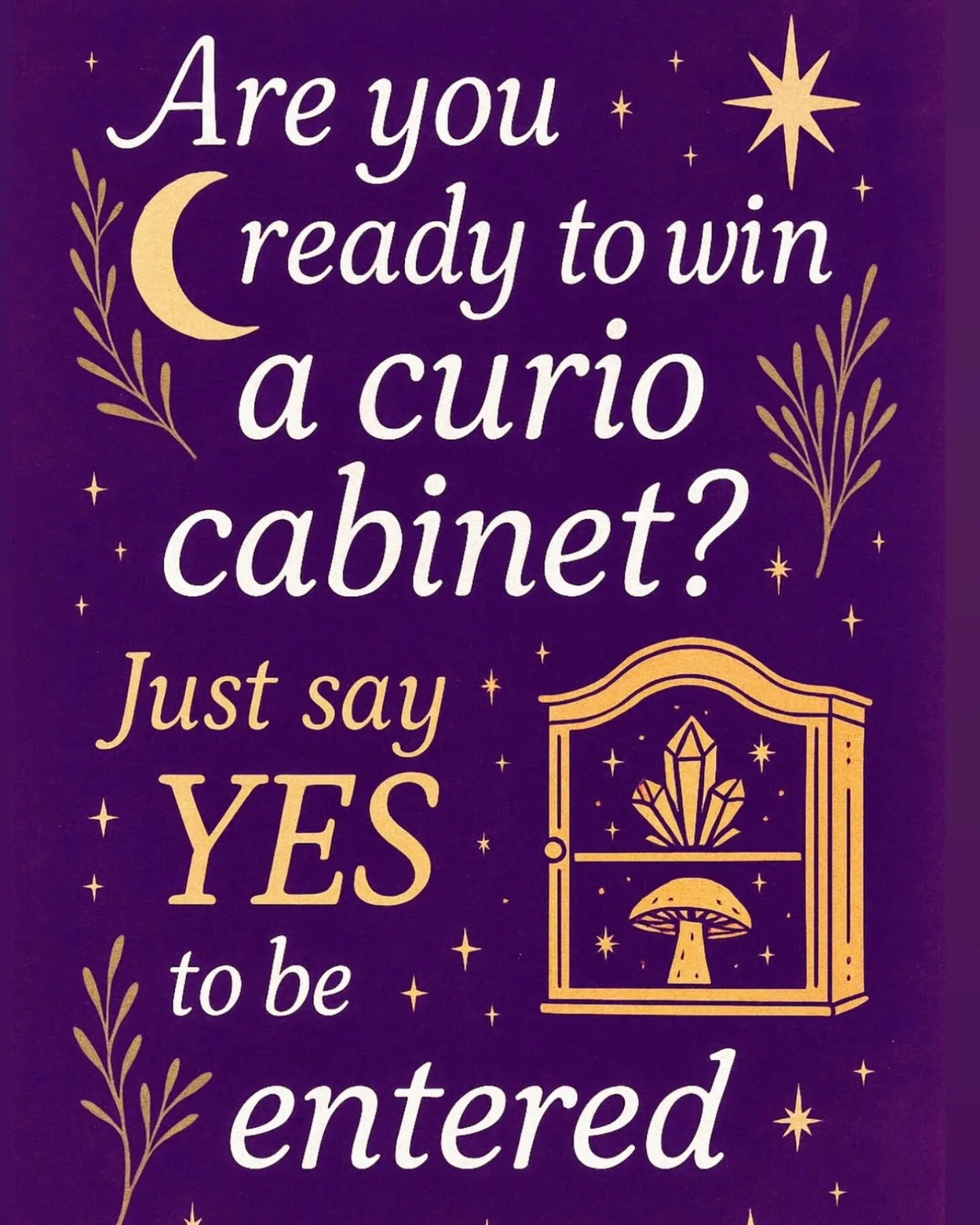 🌙✨ Now that we've hit 100 followers 🌙✨ we are celebrating by giving away this highly coveted vintage curio cabinet, which you can fill with magical charms &amp; fun finds. 

(Maybe you'll even discover some of those trinkets on one of our tours, hi