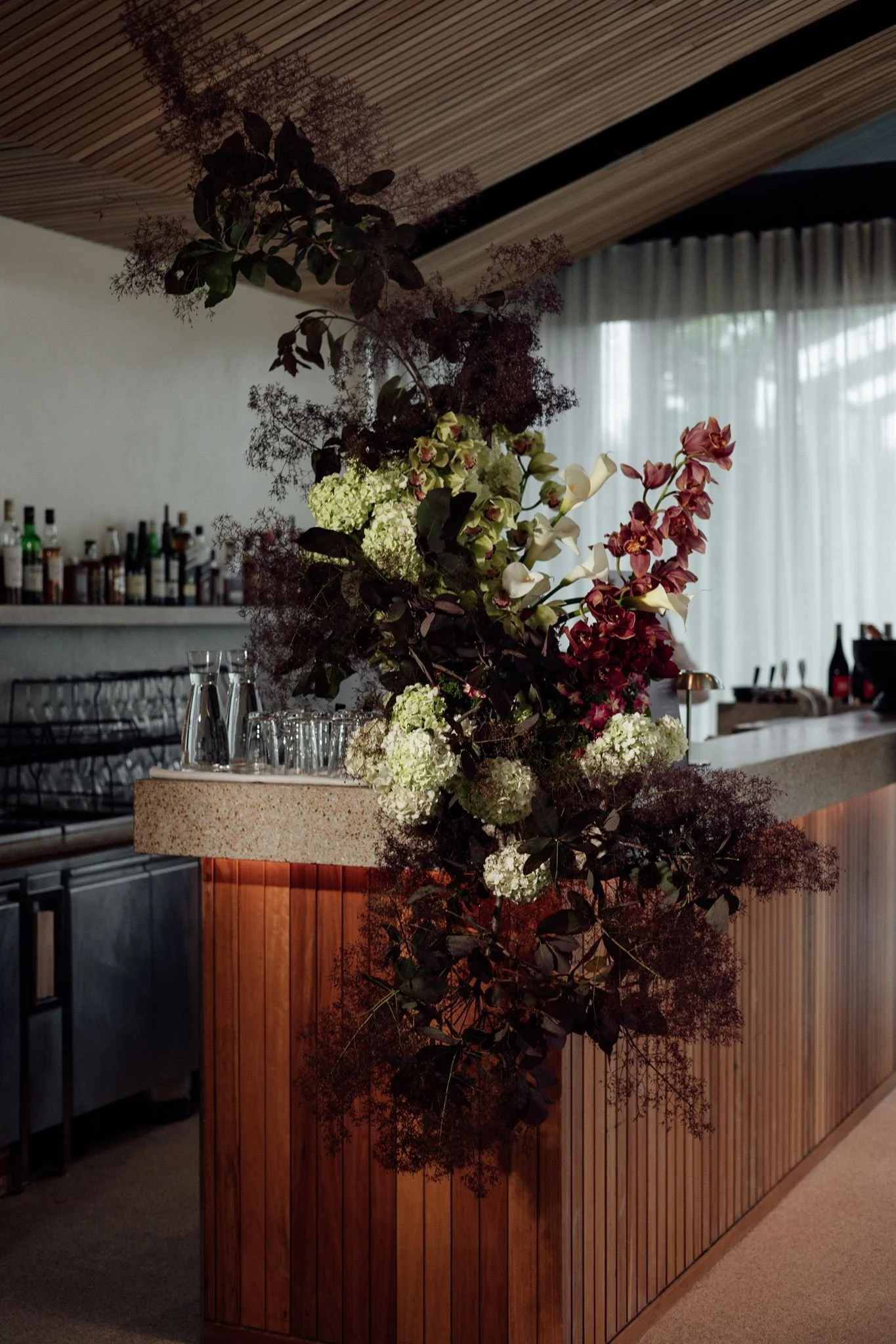 Statement bar arrangement for wedding 