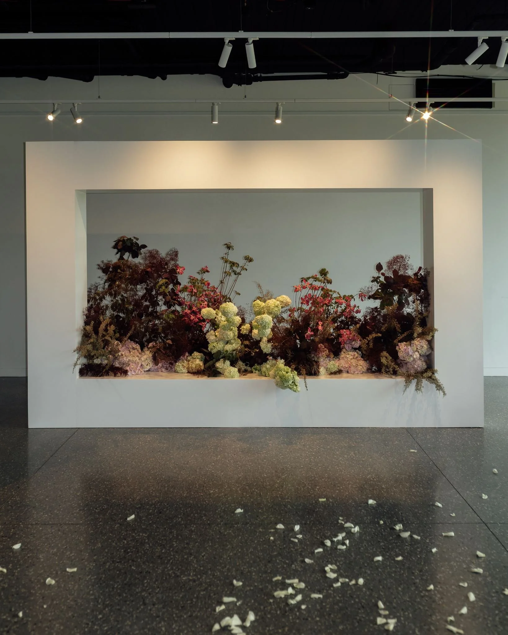 Sculptural Ceremony Flowers in Art Gallery Hubert Estate