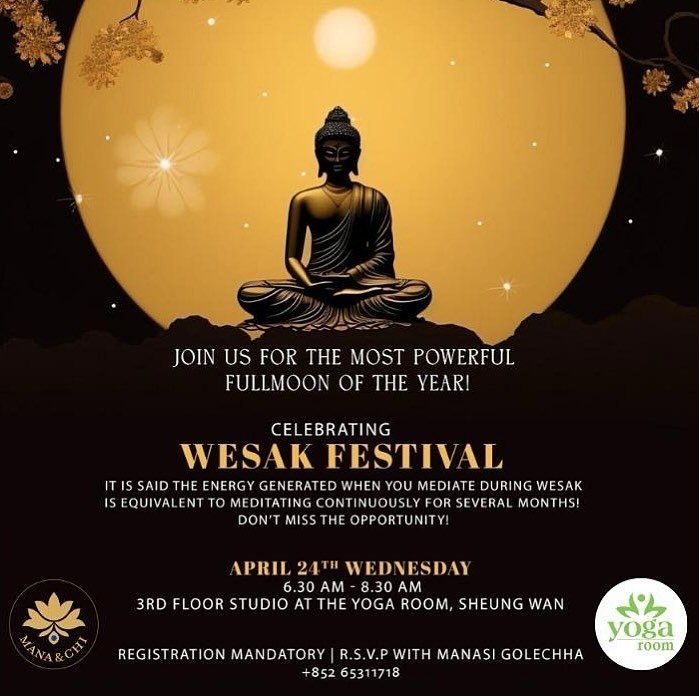 🪷Celebrating the Spiritual Festival of #Wesak with us and @manachiapothecary !

Date - April 24th 2024 (Wednesday)
Time - 6.30 am - 8.30 am (sharp)
🌟Complimentary Session - Donation Accepted

🌝 The most powerful fullmoon of the year falls during t
