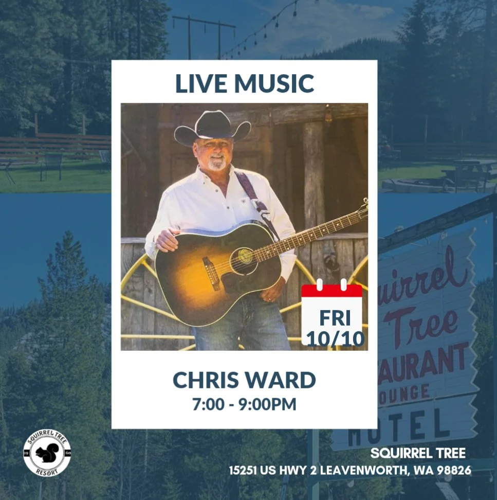 🎶 Live Music at The Tree! 🎶

Join us at The Squirrel Tree Resort this weekend for two great nights of live music, delicious food, and frosty drinks!

Friday Night &ndash; Chris Ward
Kick off your weekend with Chris Ward&rsquo;s smooth country sound