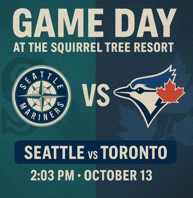 ⚾&ldquo;Pitchers, Catchers, and Cold Beers&rdquo;

Hey M&rsquo;s fans &mdash; time to slide into your favorite seat at The Squirrel Tree!
The Mariners take on the Blue Jays today at 2:03 p.m. &mdash; we&rsquo;ve got pitchers, catchers, and pitchers (