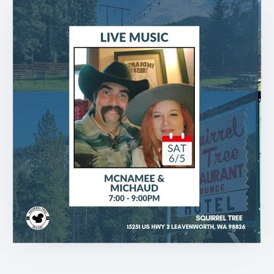 🎶 We've got your weekend plans covered at the Squirrel Tree Resort!
Friday, June 5 Live music by Erin McNamee &amp; Zach Michaud from 7&ndash;9 p.m. 🥩 Prime Rib Dinner Special
Saturday, June 6 Live music by Wandering Souls from 7&ndash;9 p.m. 🦐🥩 