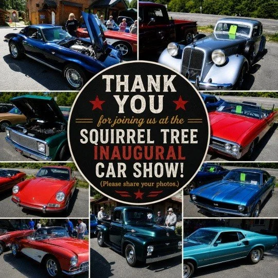 What a Day! 🚗✨
🏆 Congratulations, Winners! 🏆
Thank you to everyone who joined us for the Squirrel Tree Resort's Inaugural Car Show!
From classics and customs to hot rods and muscle cars, the vehicles were incredible&mdash;but what really made the 