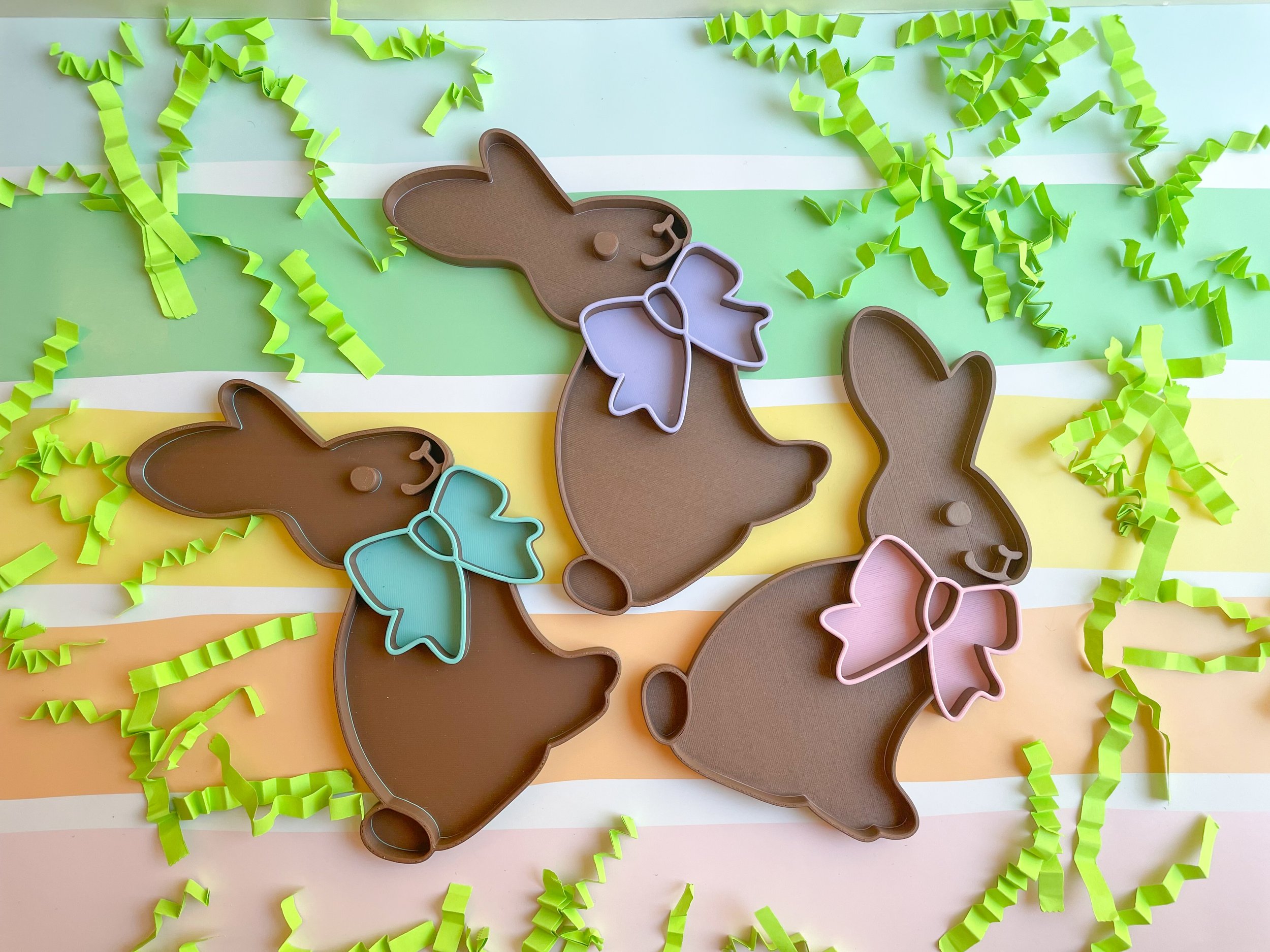 chocolate bunny sensory tray (3 colors)