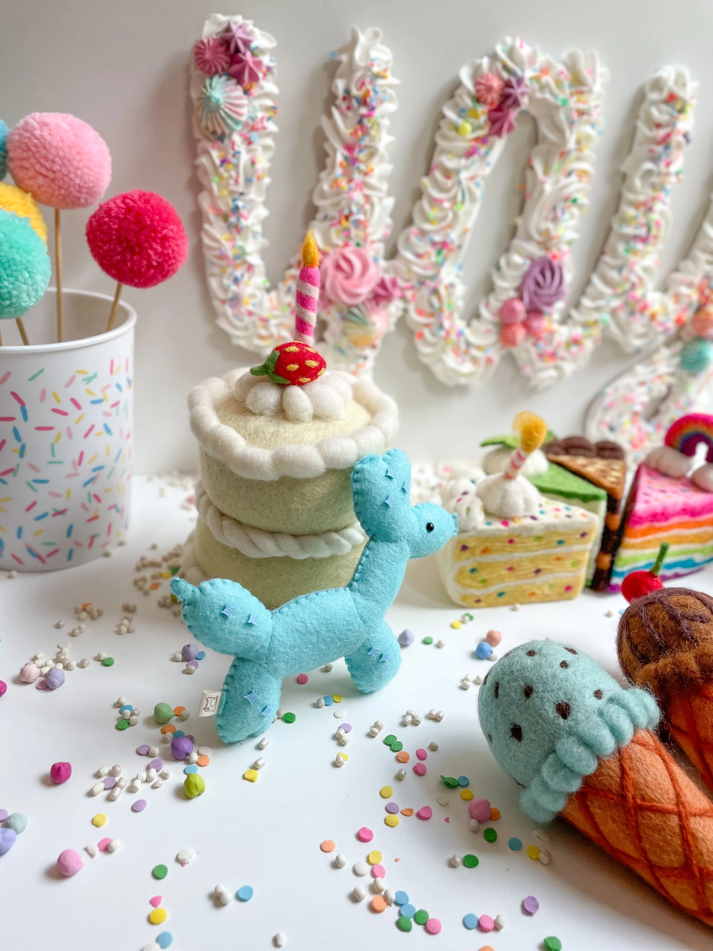 felt birthday cakes (vanilla or chocolate) by tara treasures