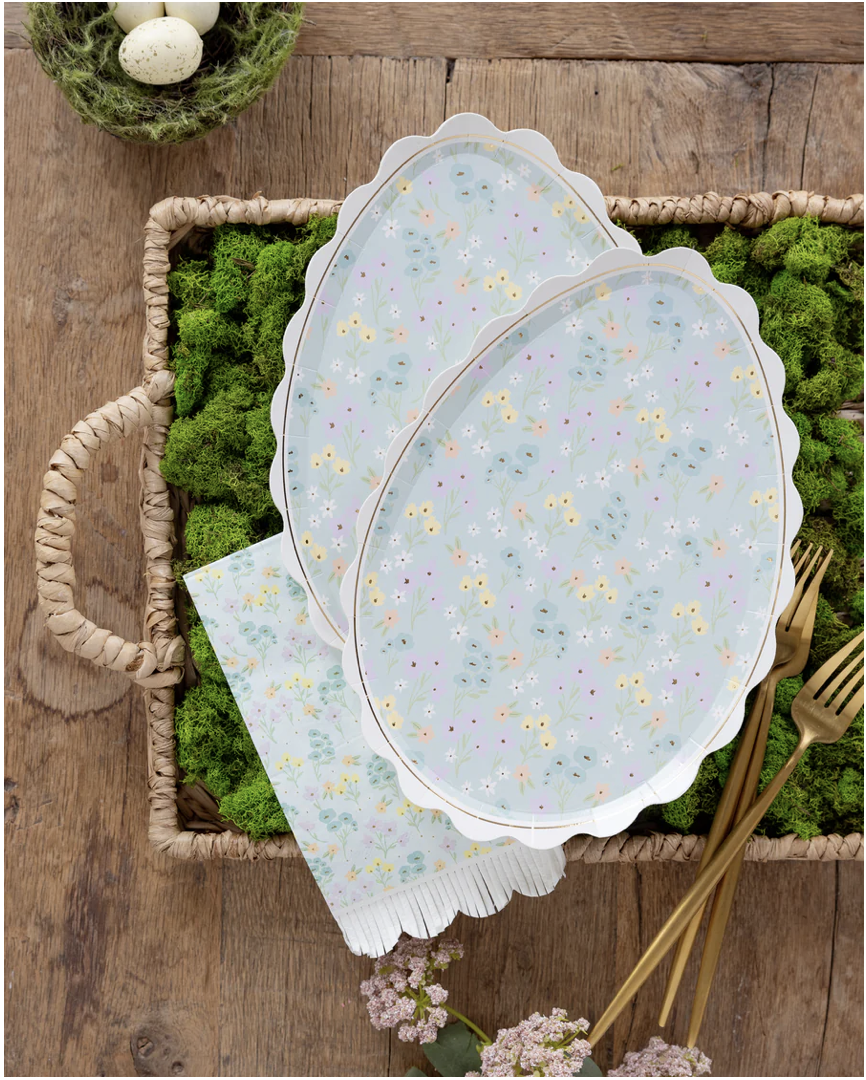 ditsy floral egg plates