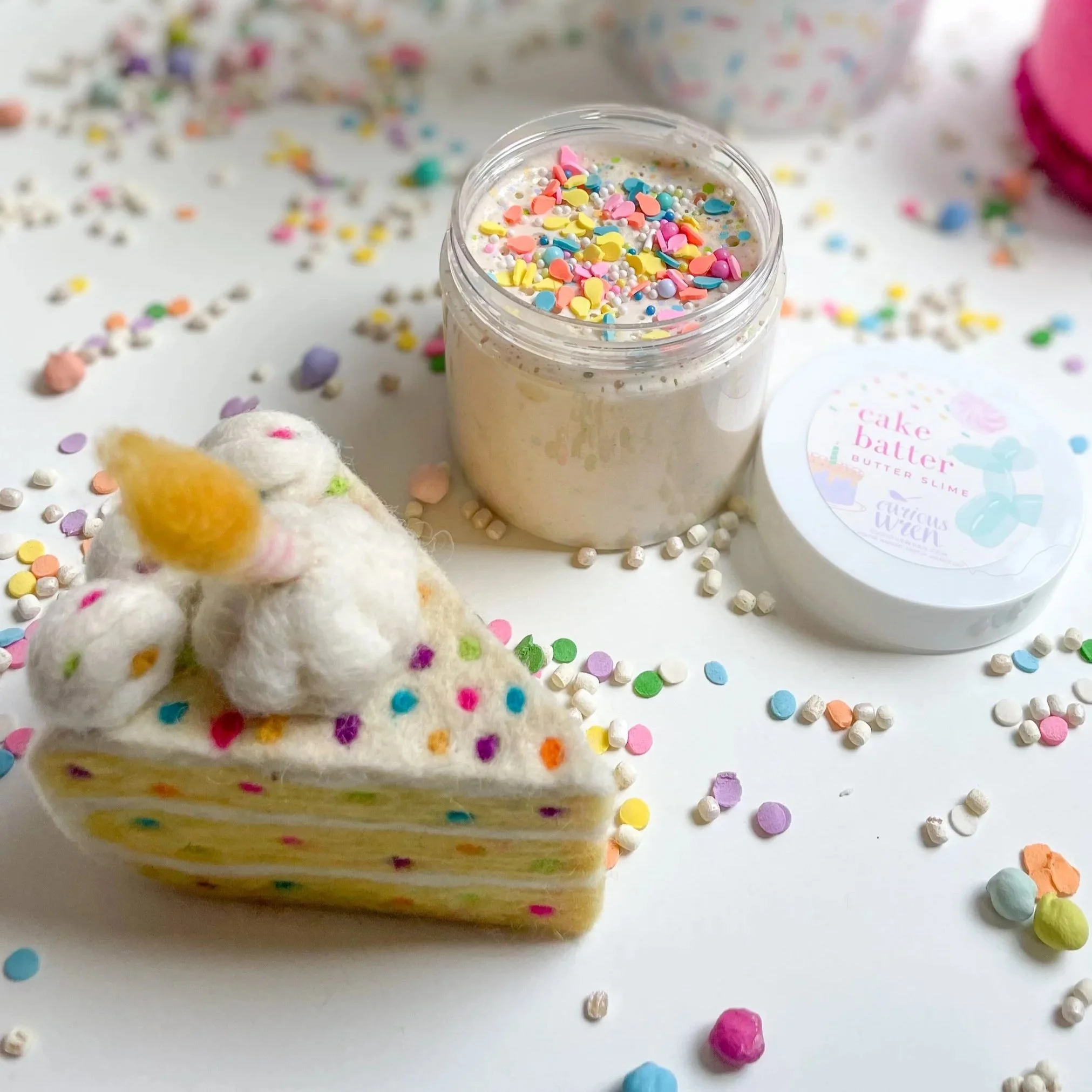confetti birthday felt cake slice by tara treasures